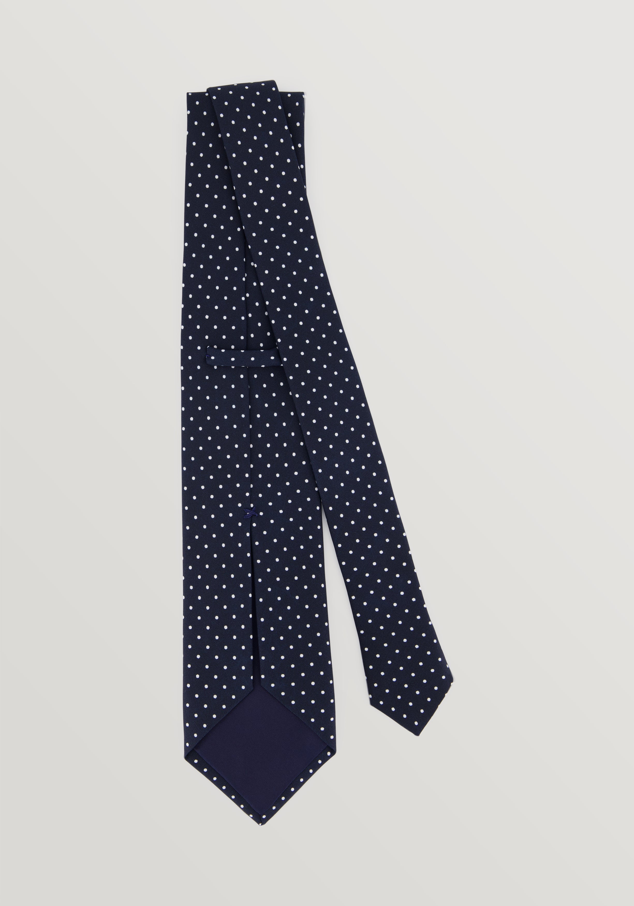 Silk Pin Spot Tie - Navy