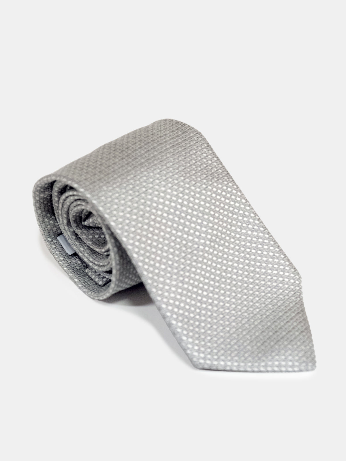 Puppy-tooth Silk Tie - Silver