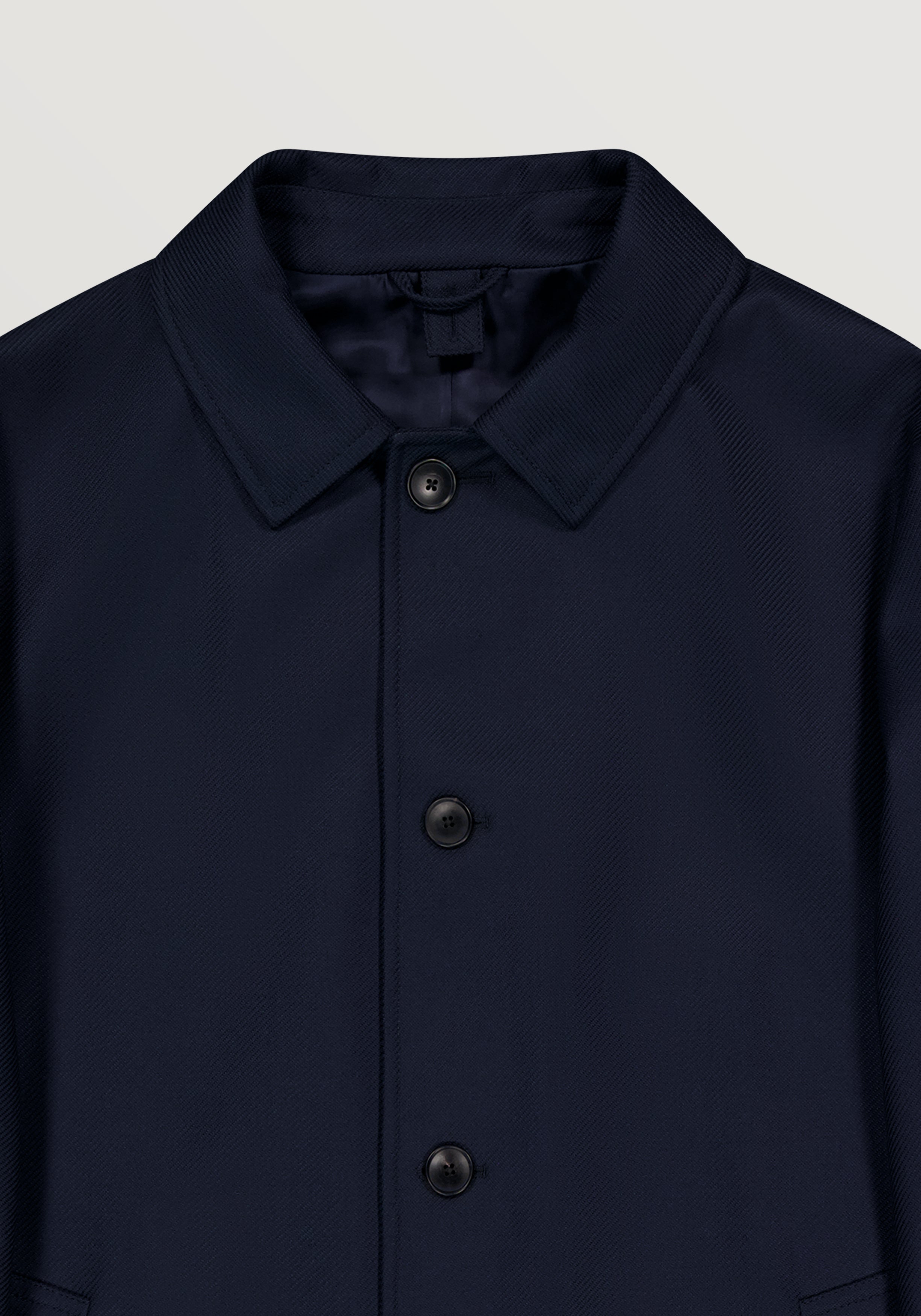 Single-Breasted Car Coat With Liner - Midnight Navy