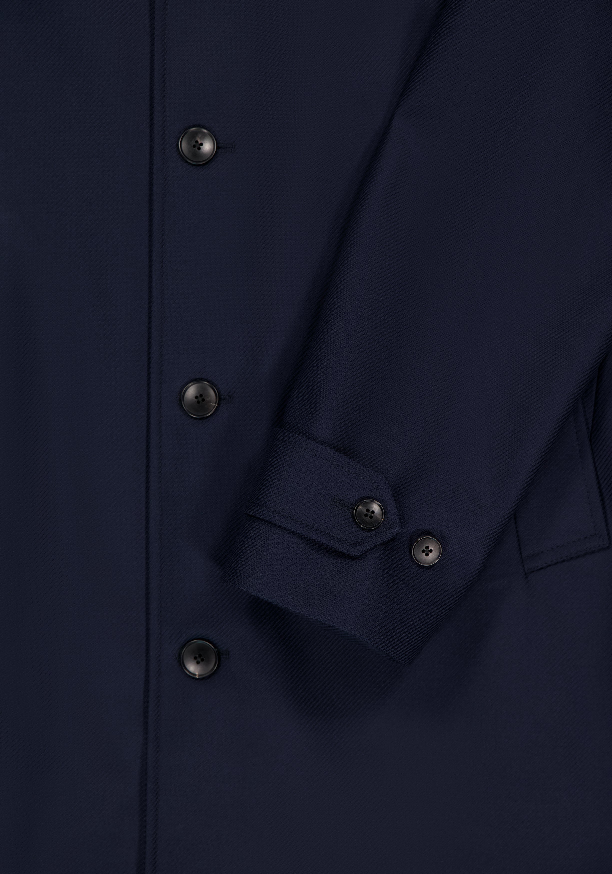 Single-Breasted Car Coat With Liner - Midnight Navy