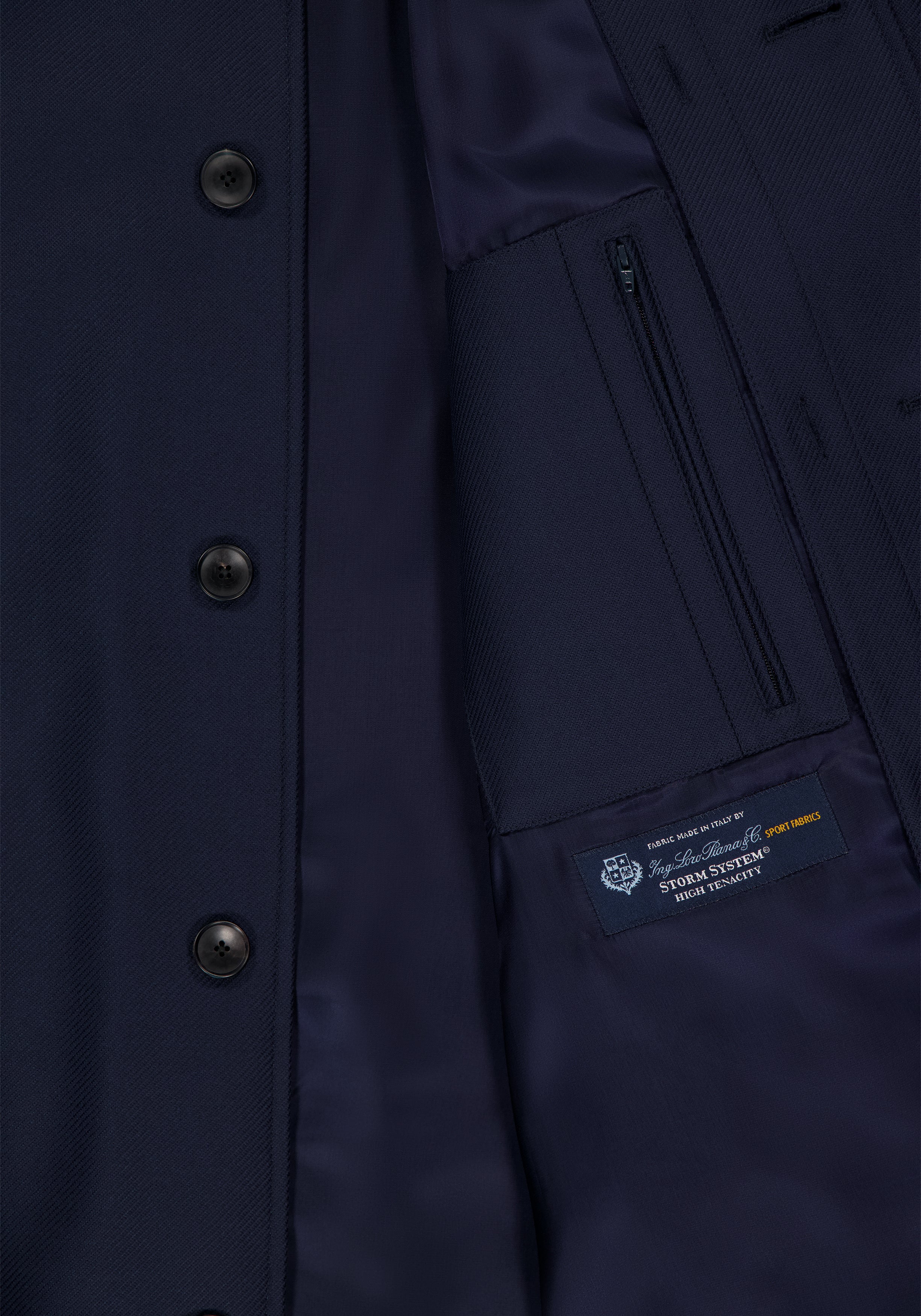 Single-Breasted Car Coat With Liner - Midnight Navy
