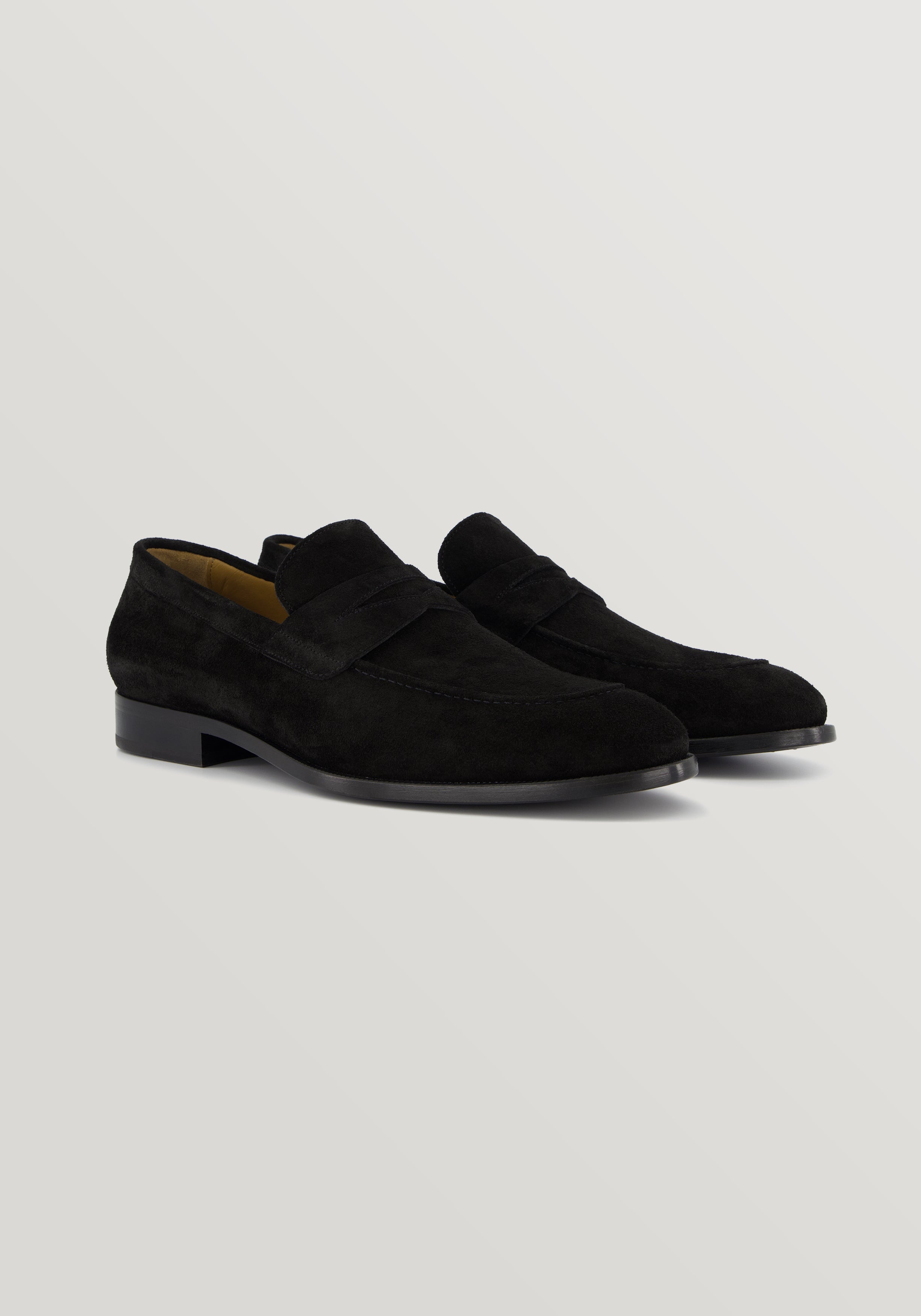 Suede Penny Loafer - Black