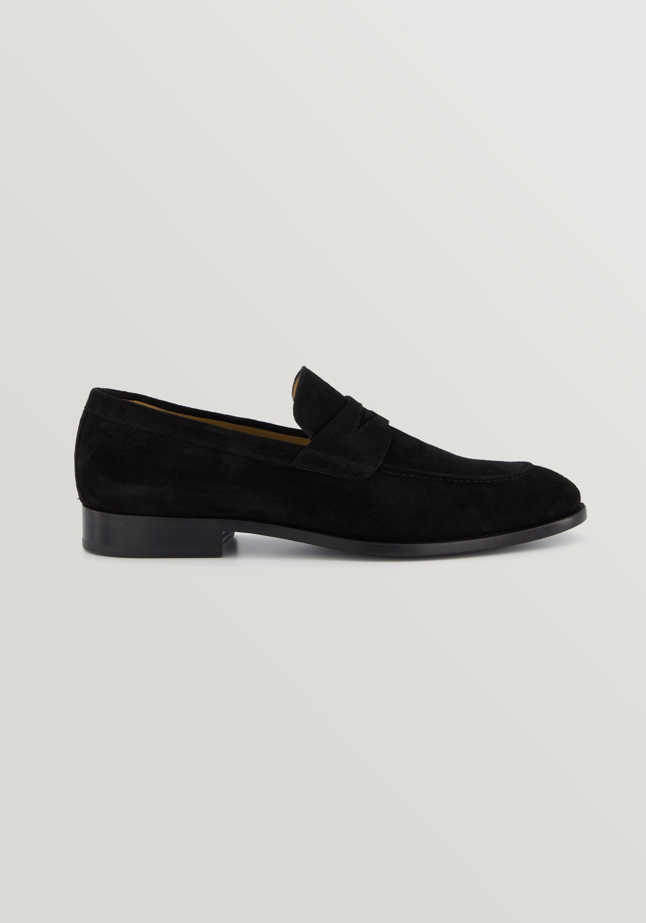 Suede Penny Loafer - Black