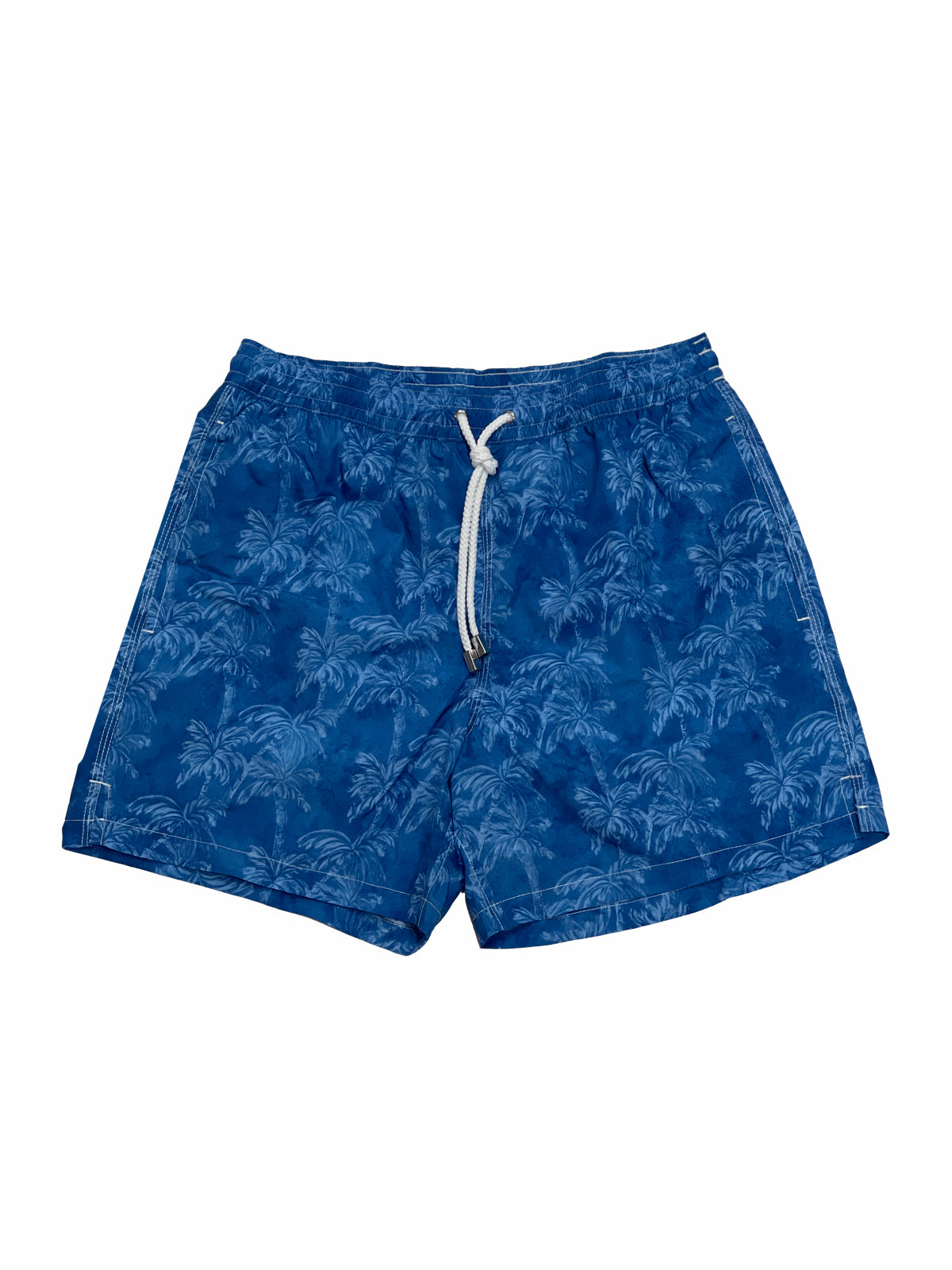 Blue Palmtree Printed Swim Shorts - LUCKY LAST