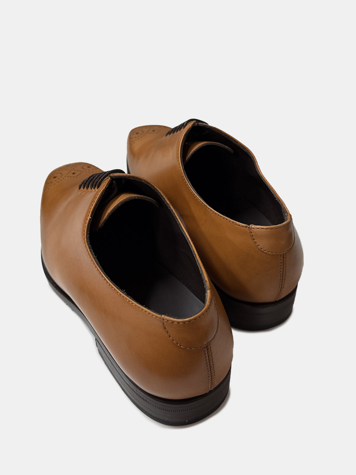 Tan Leather Whole Cut Oxford Shoe - Sample  - LUCKY LAST