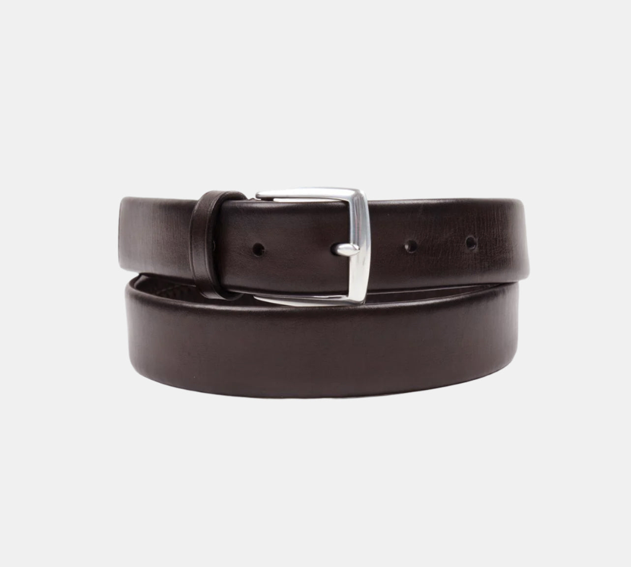 Brown Tubular Leather 30mm Belt - Tolomeo