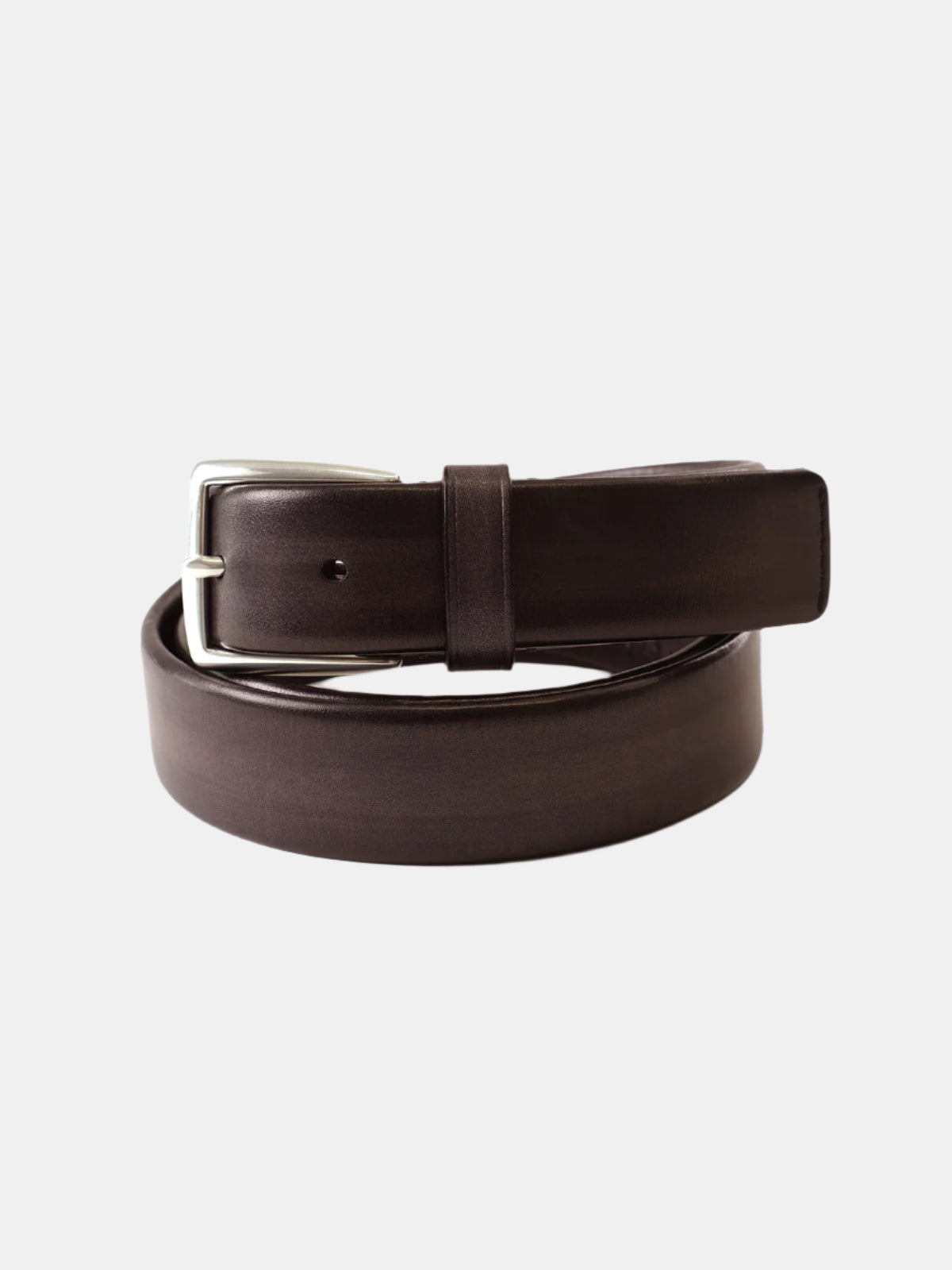 Brown Tubular Leather 30mm Belt - Tolomeo