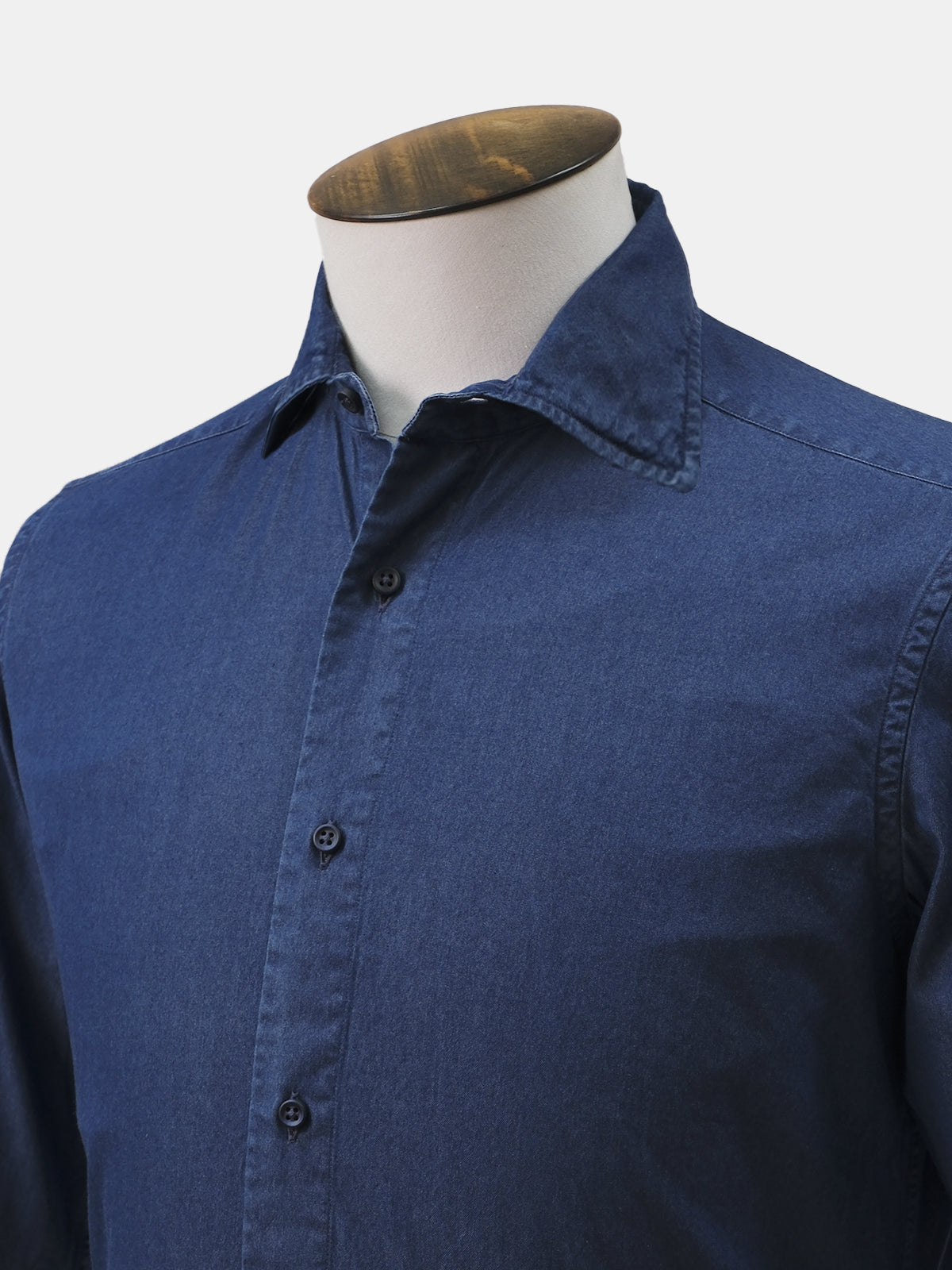 Blue Denim Cutaway Collar Shirt  - LUCKY LAST