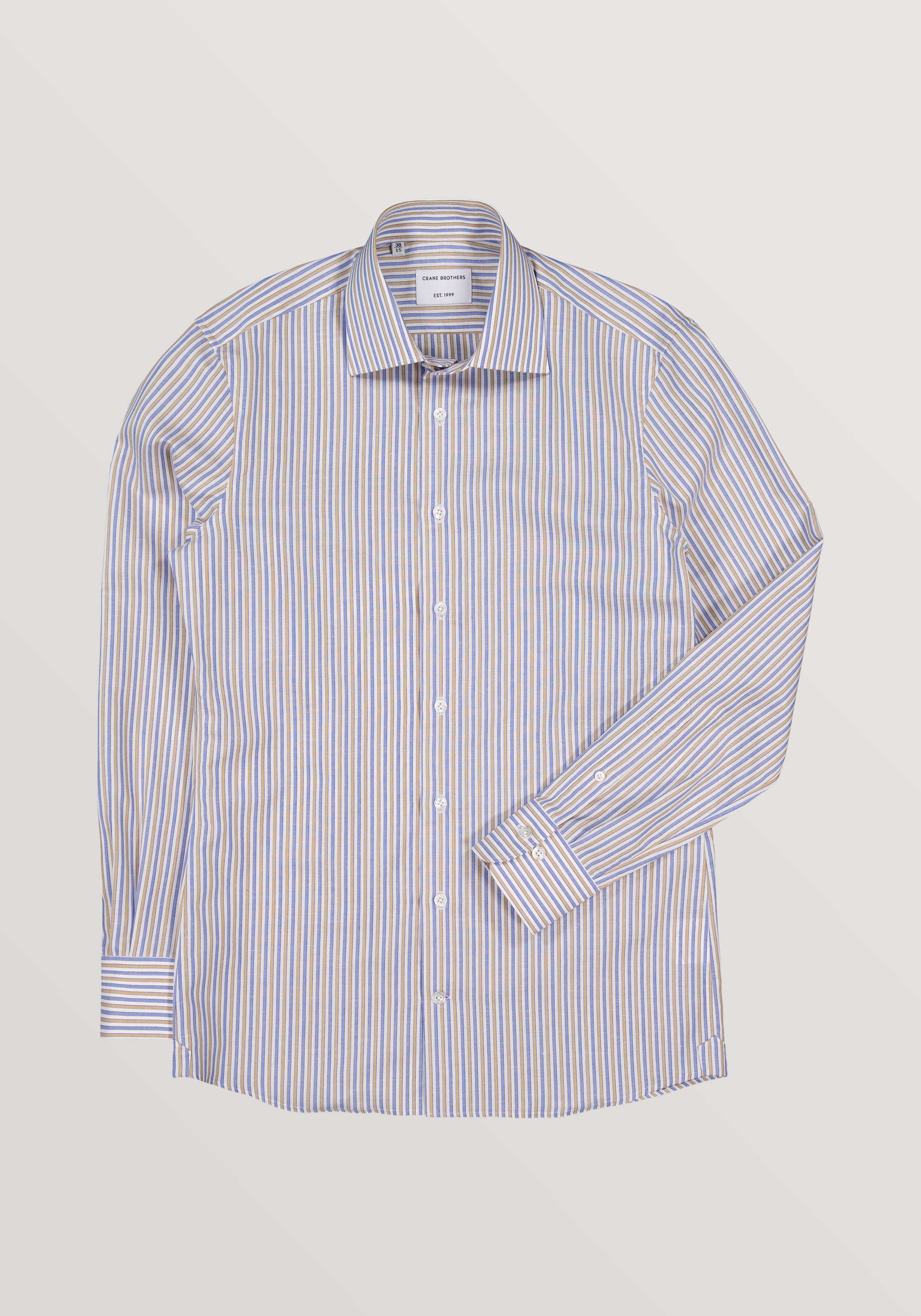 Winslow Shirt - Blue & Brown Stripe