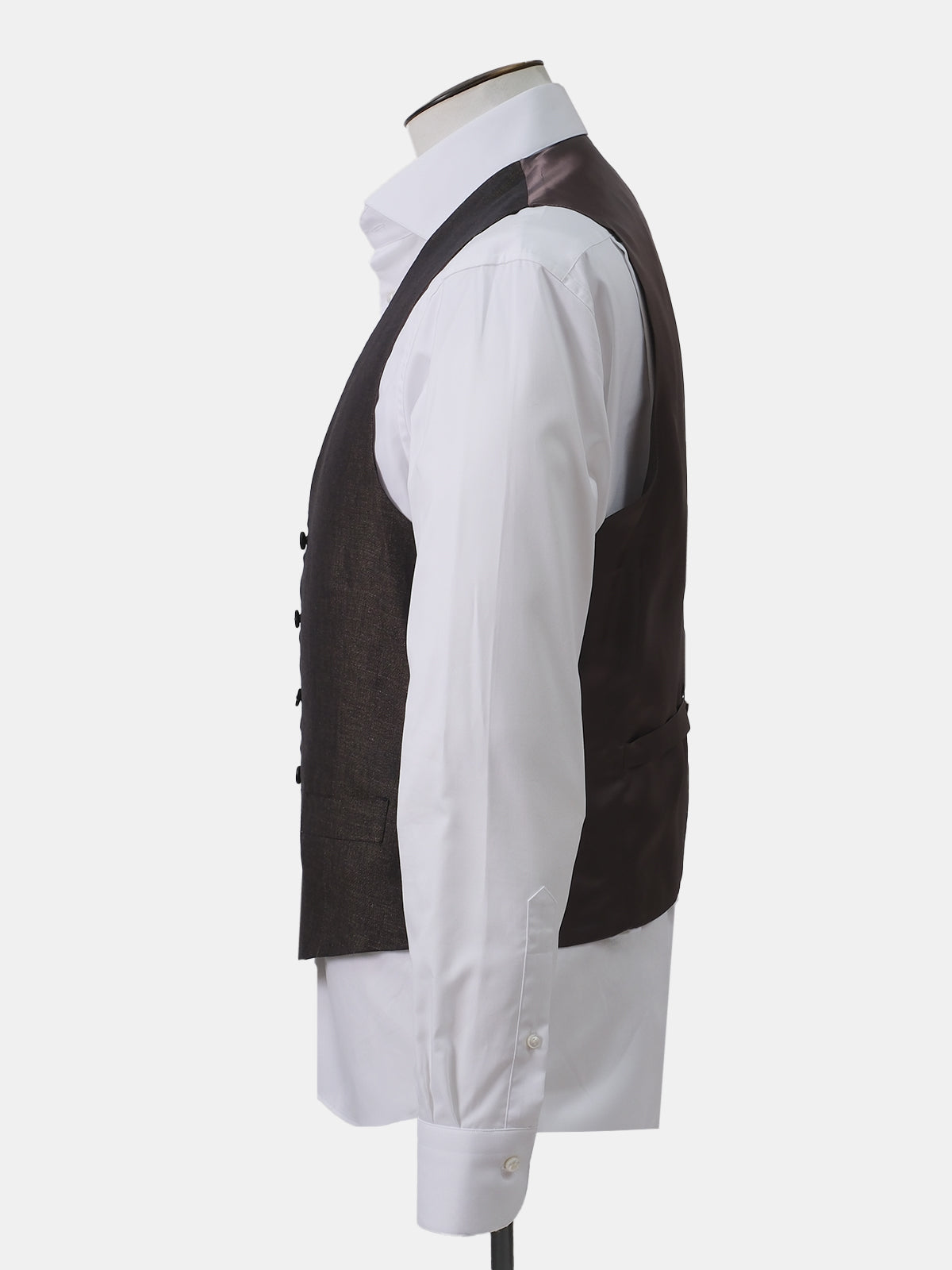 Chocolate Brown Linen Waistcoat - LUCKY LAST