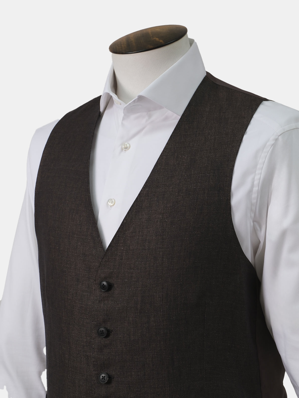 Chocolate Brown Linen Waistcoat - LUCKY LAST