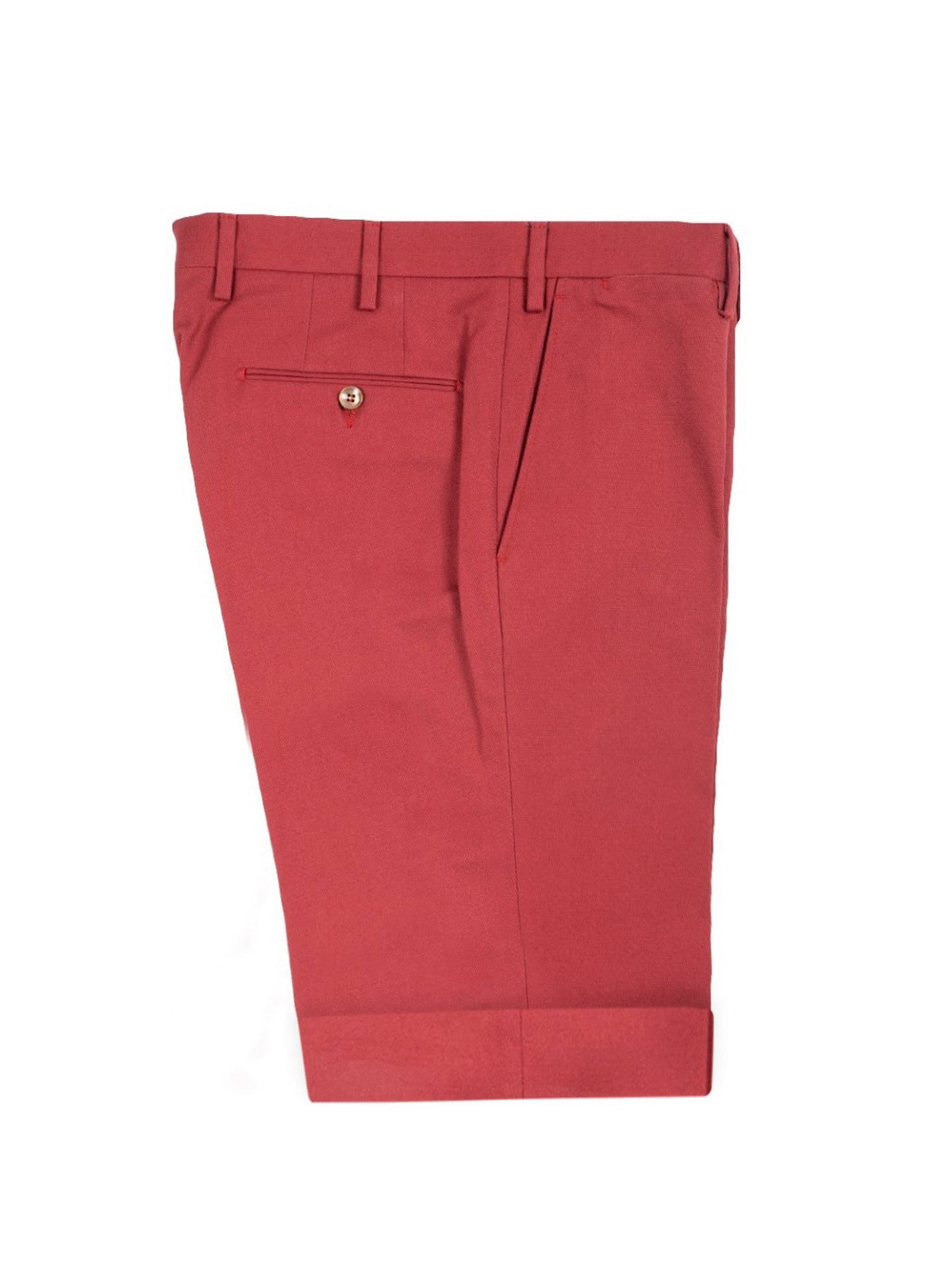 Red Cotton Cavalry Twill Utility Shorts - LUCKY LAST