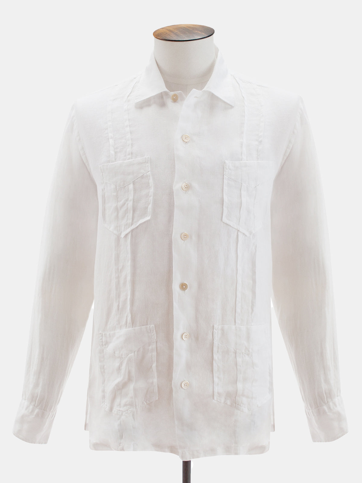 Linen Guayabera Shirt - White