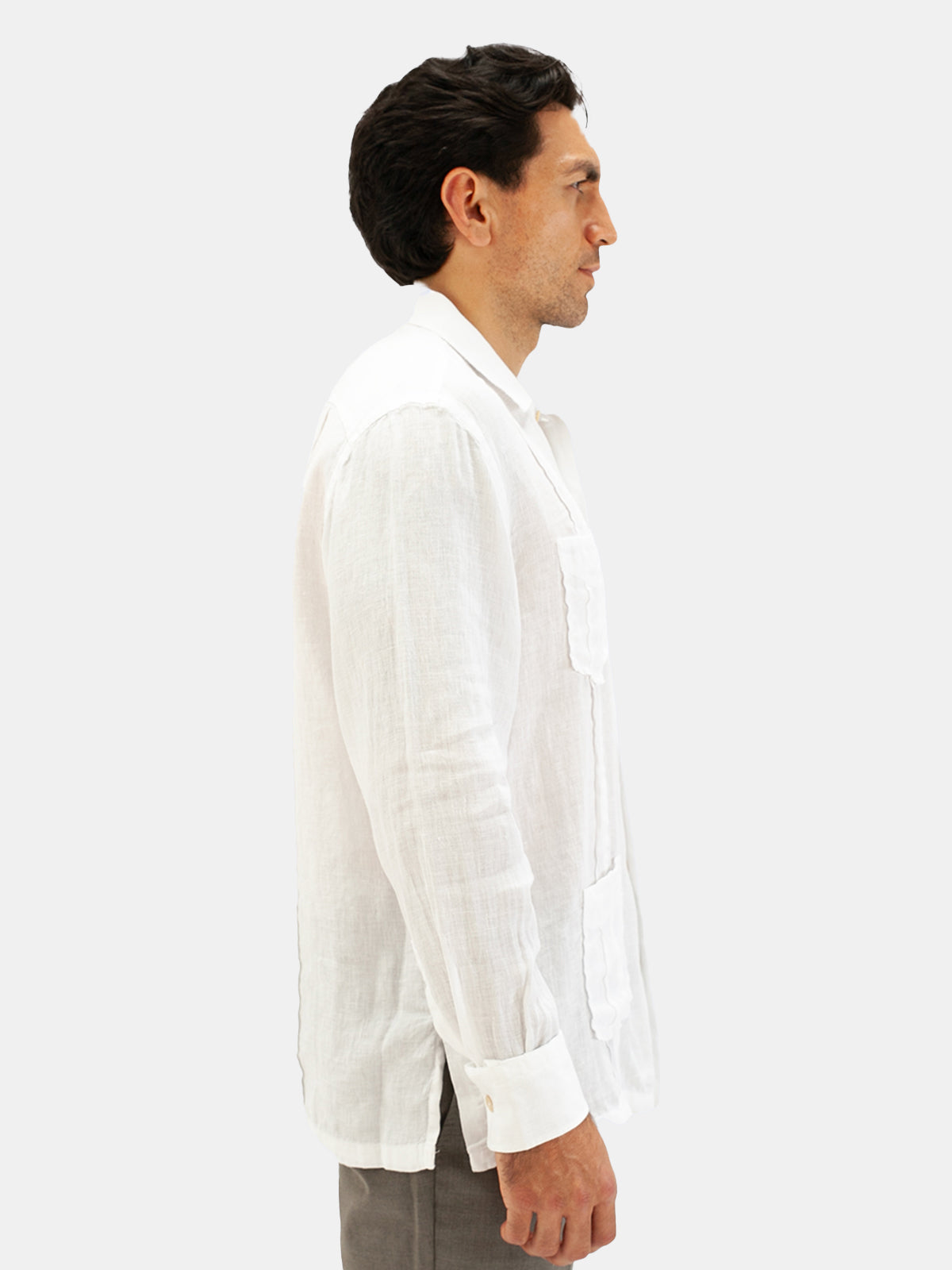 Linen Guayabera Shirt - White