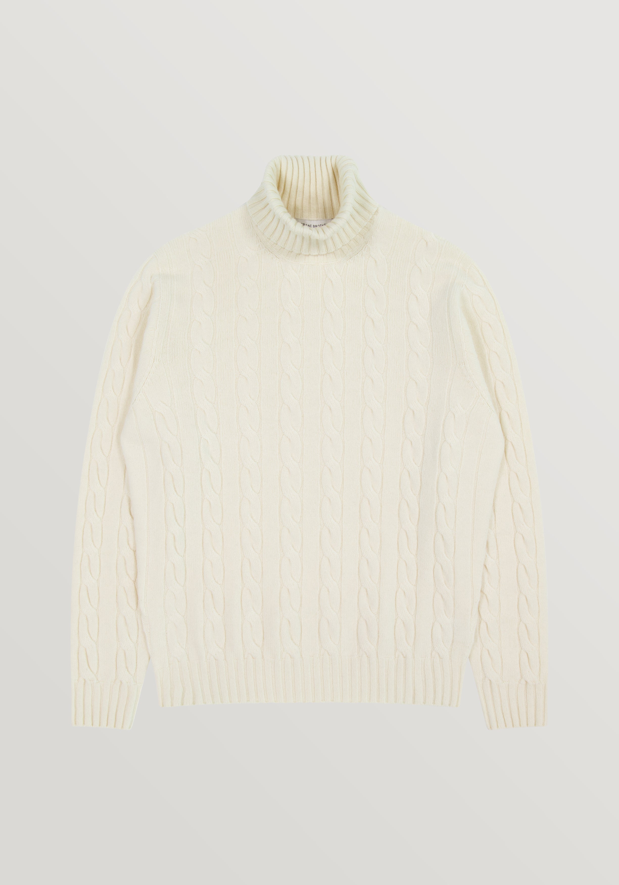 Wool & Cashmere Cable Turtle Neck Sweater - Ivory