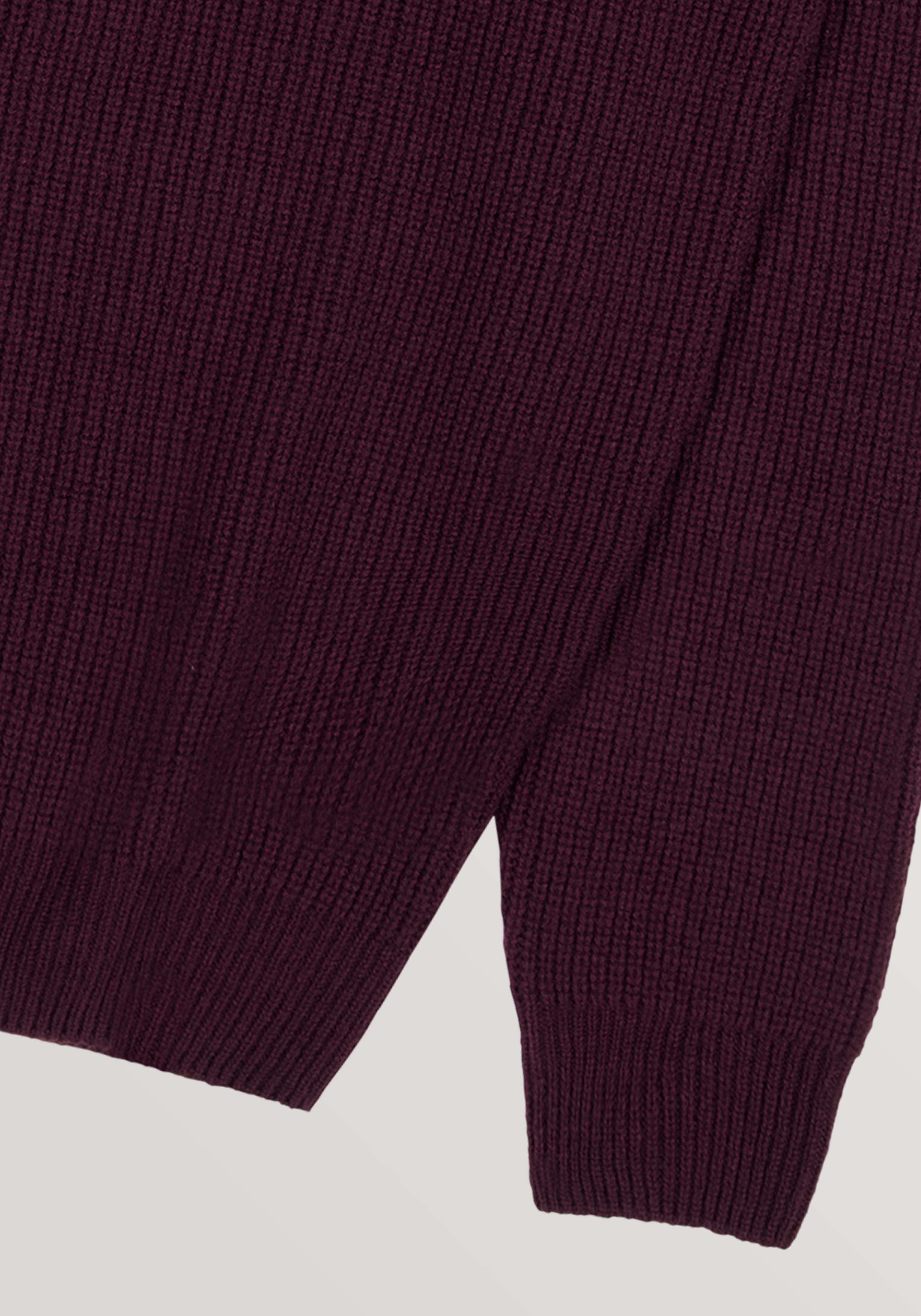 Wool & Cashmere Ribbed Turtle Neck Sweater - Burgundy
