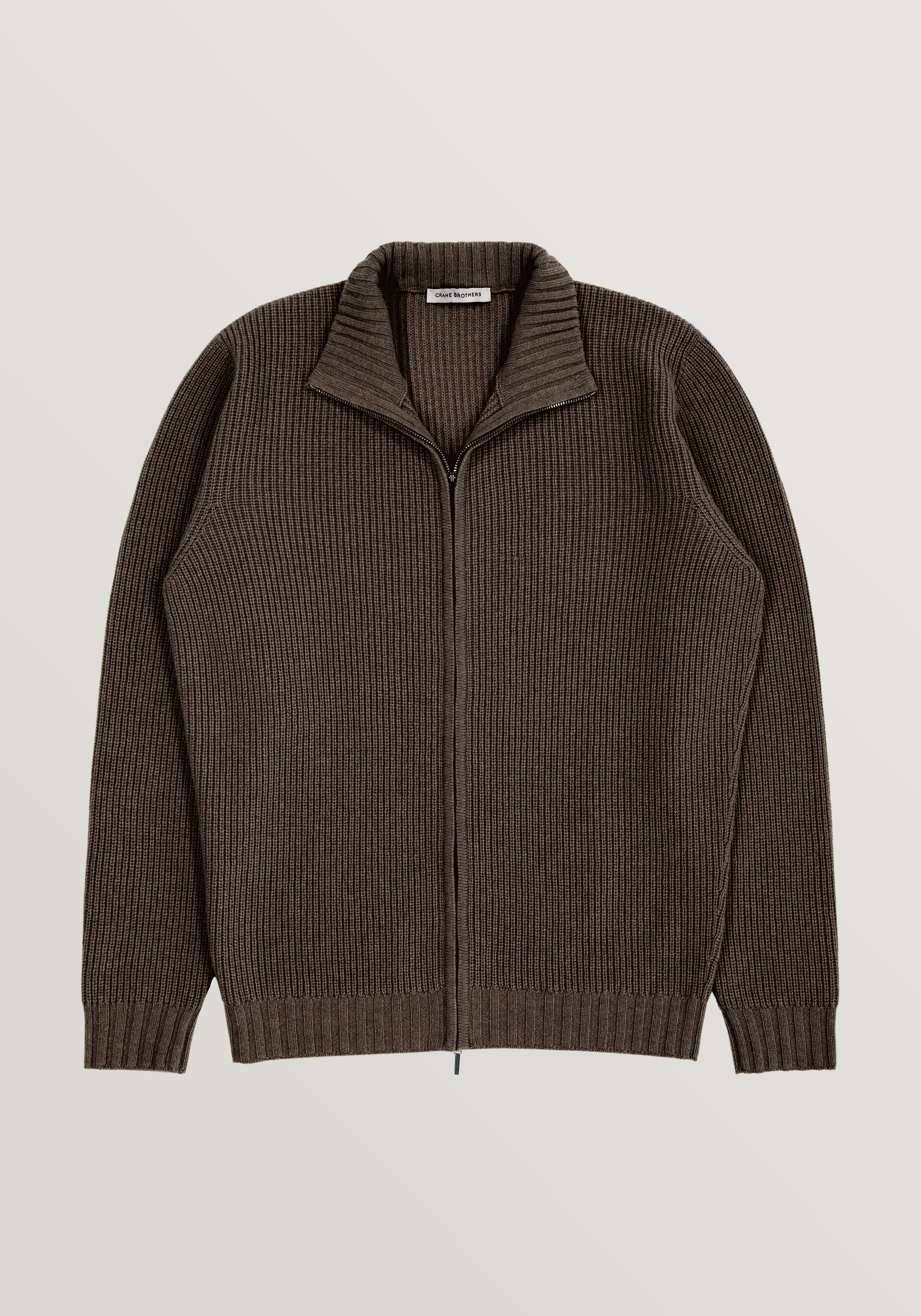 Wool & Cashmere Zip Sweater - Dark Taupe
