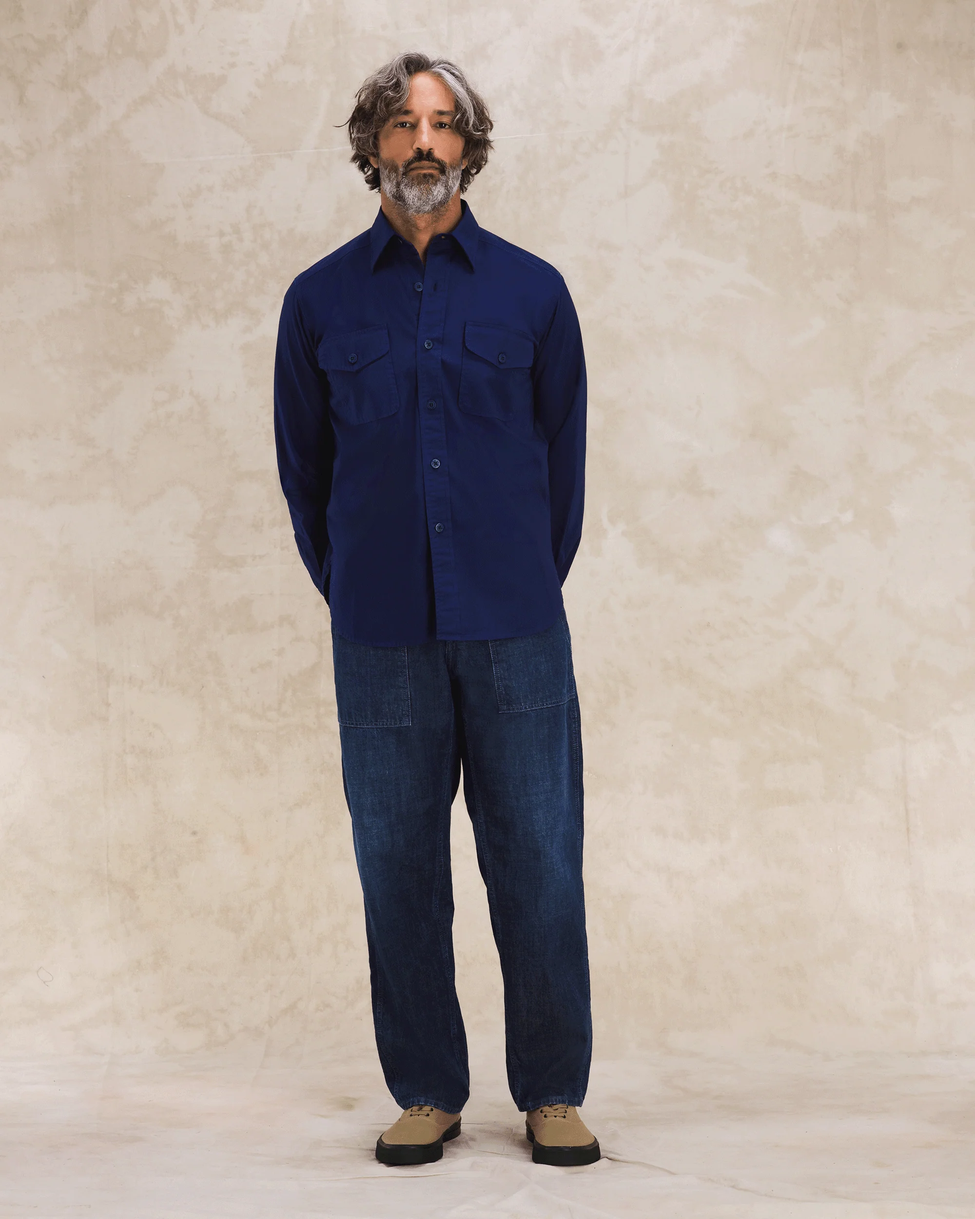 Fortela Twill Cotton Overshirt - Indigo