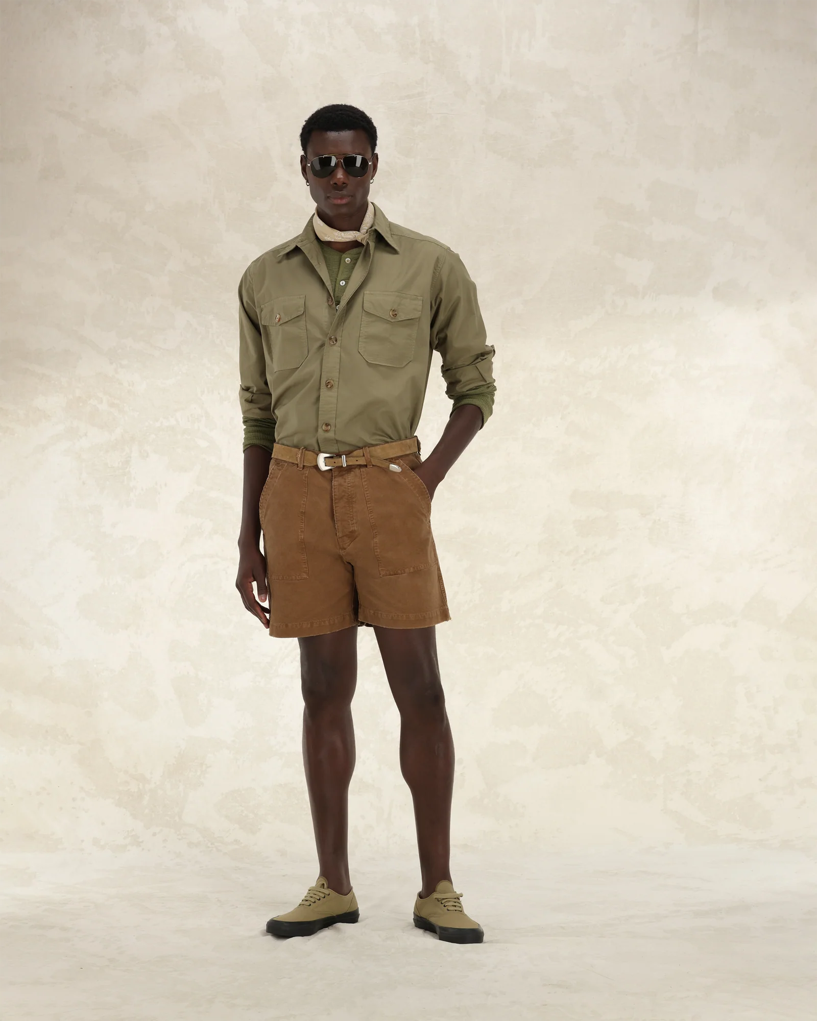 Fortela Twill Cotton Overshirt - Sage