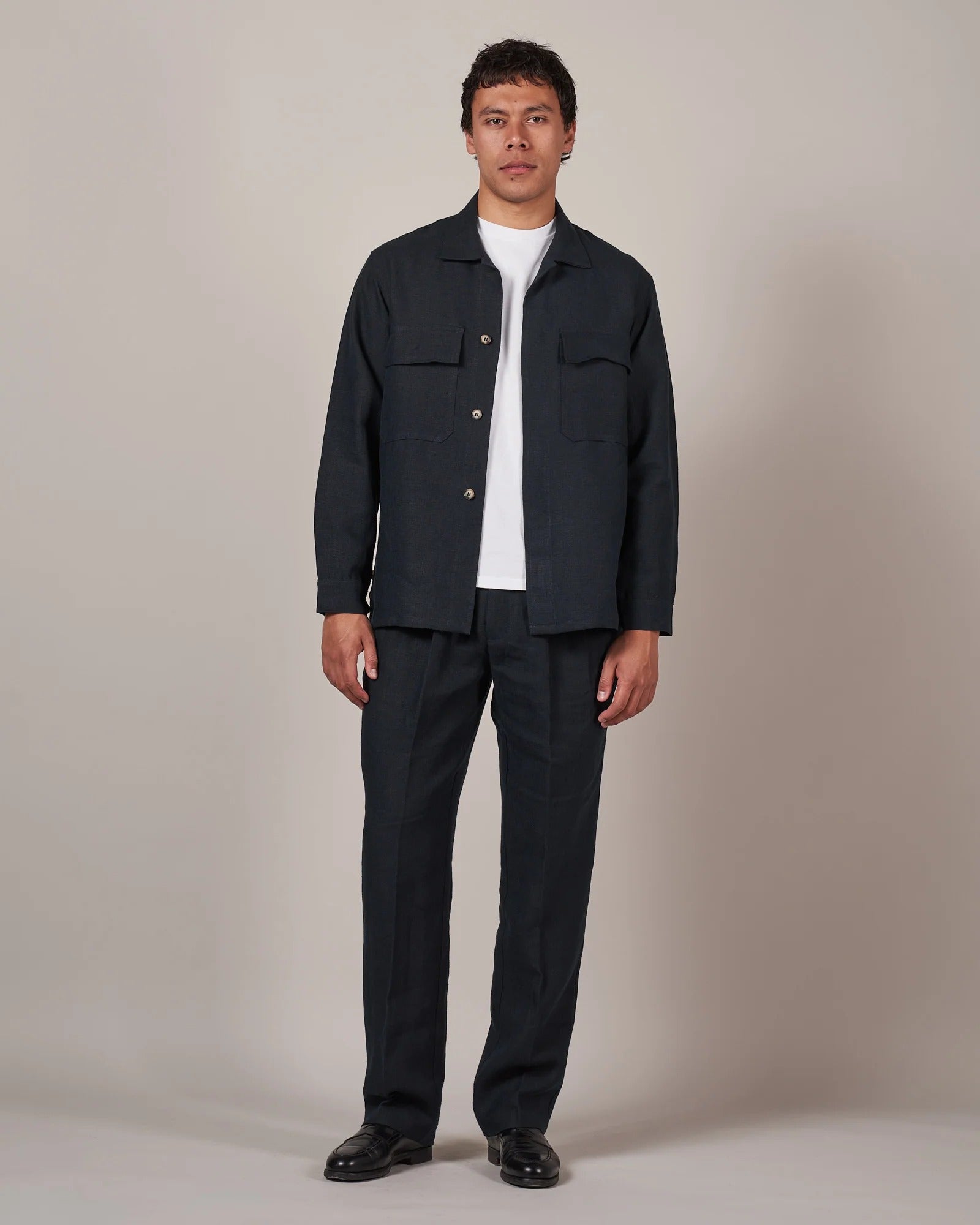 Informale Work Shirt - Navy Linen