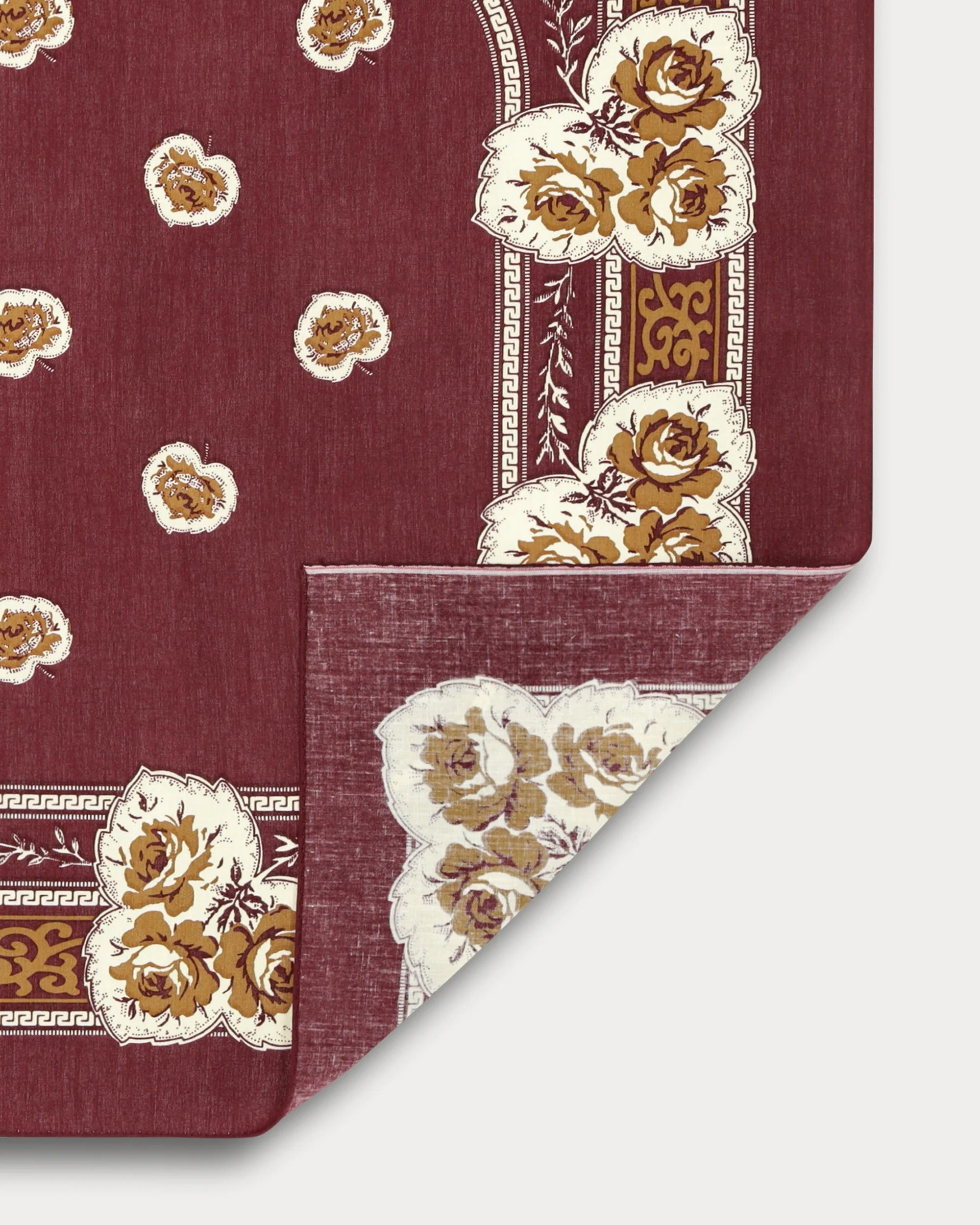 Fortela Printed Rose Bandana - Burgundy