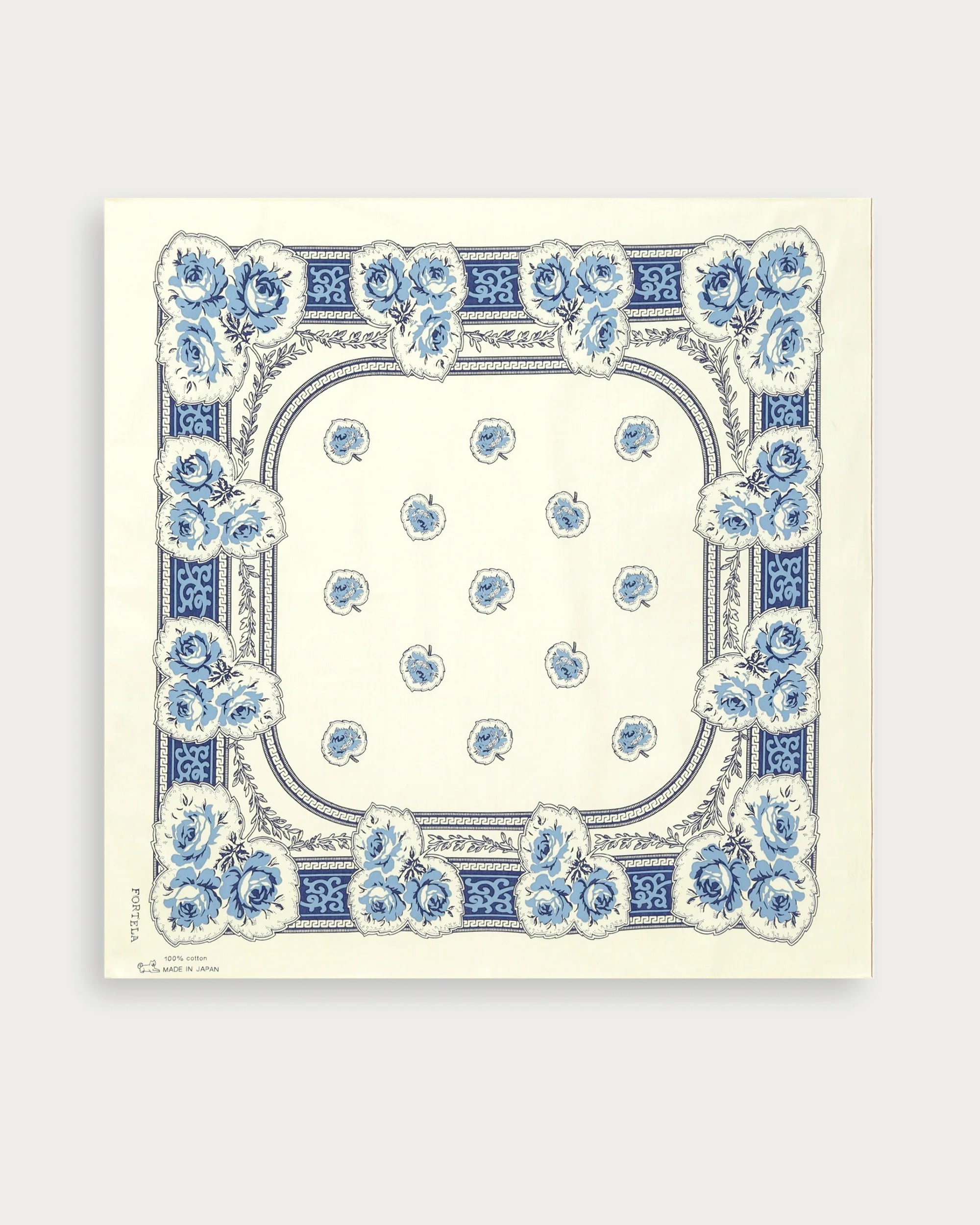 Fortela Printed Rose Bandana - Blue Rose