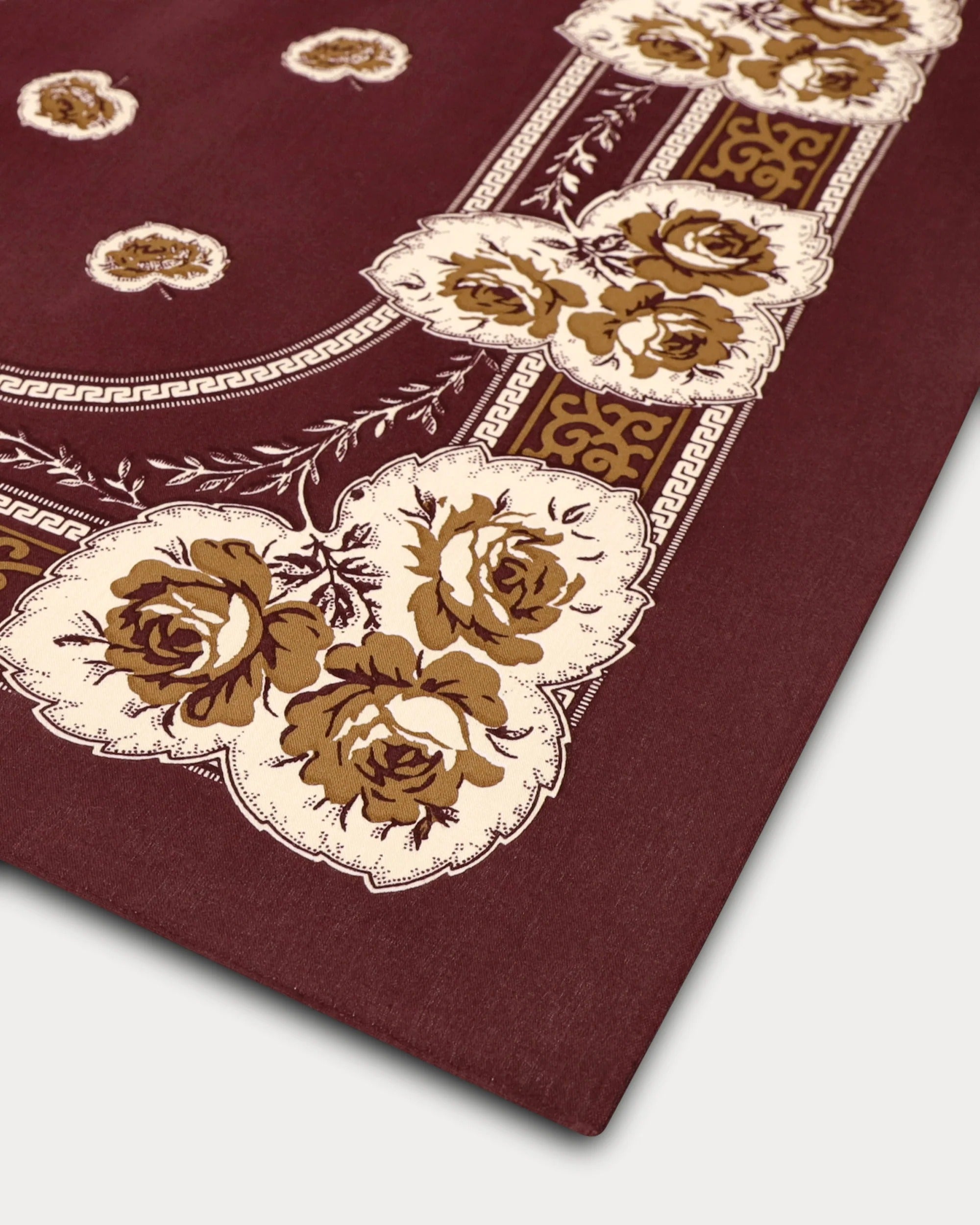 Fortela Printed Rose Bandana - Burgundy