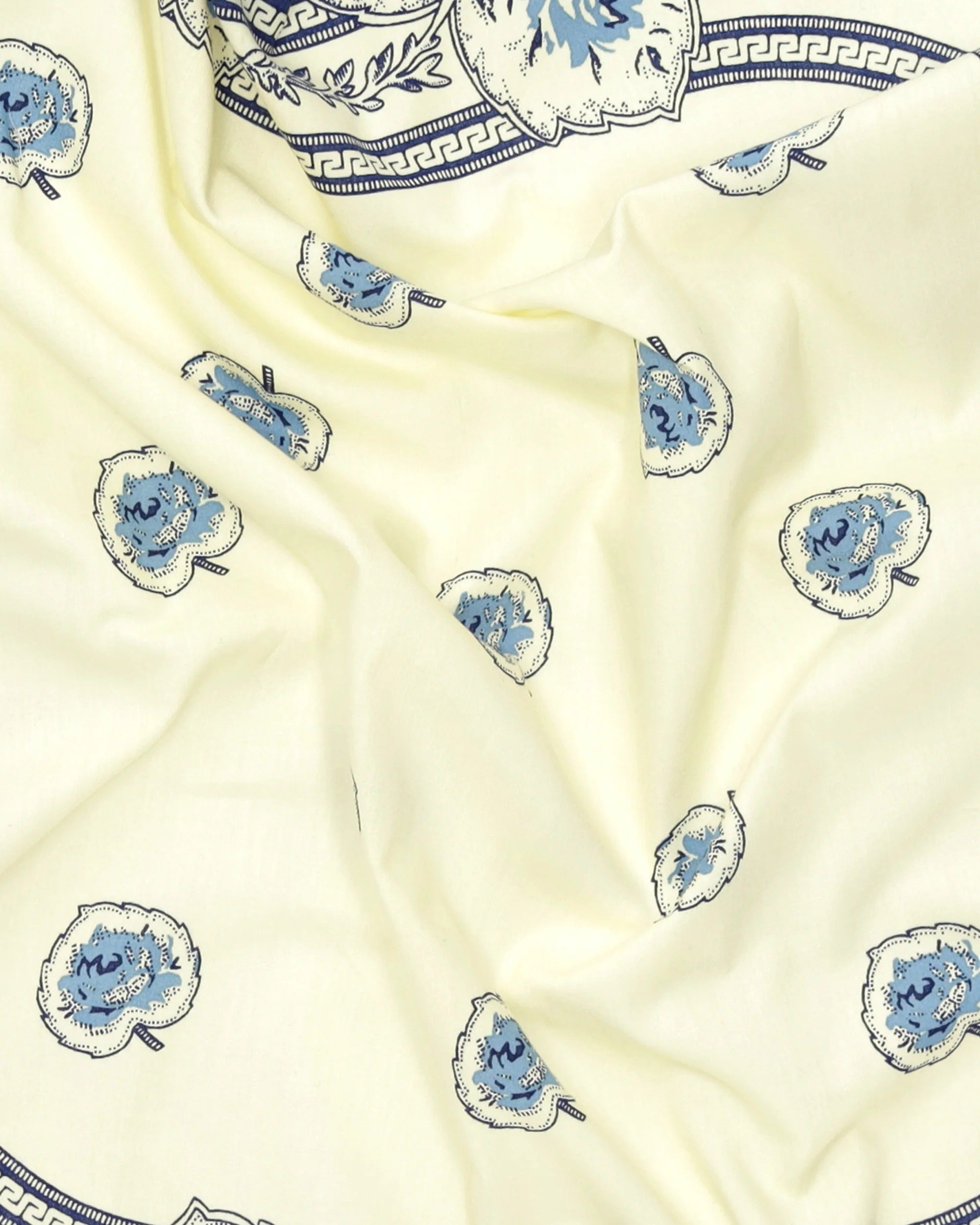 Fortela Printed Rose Bandana - Blue Rose