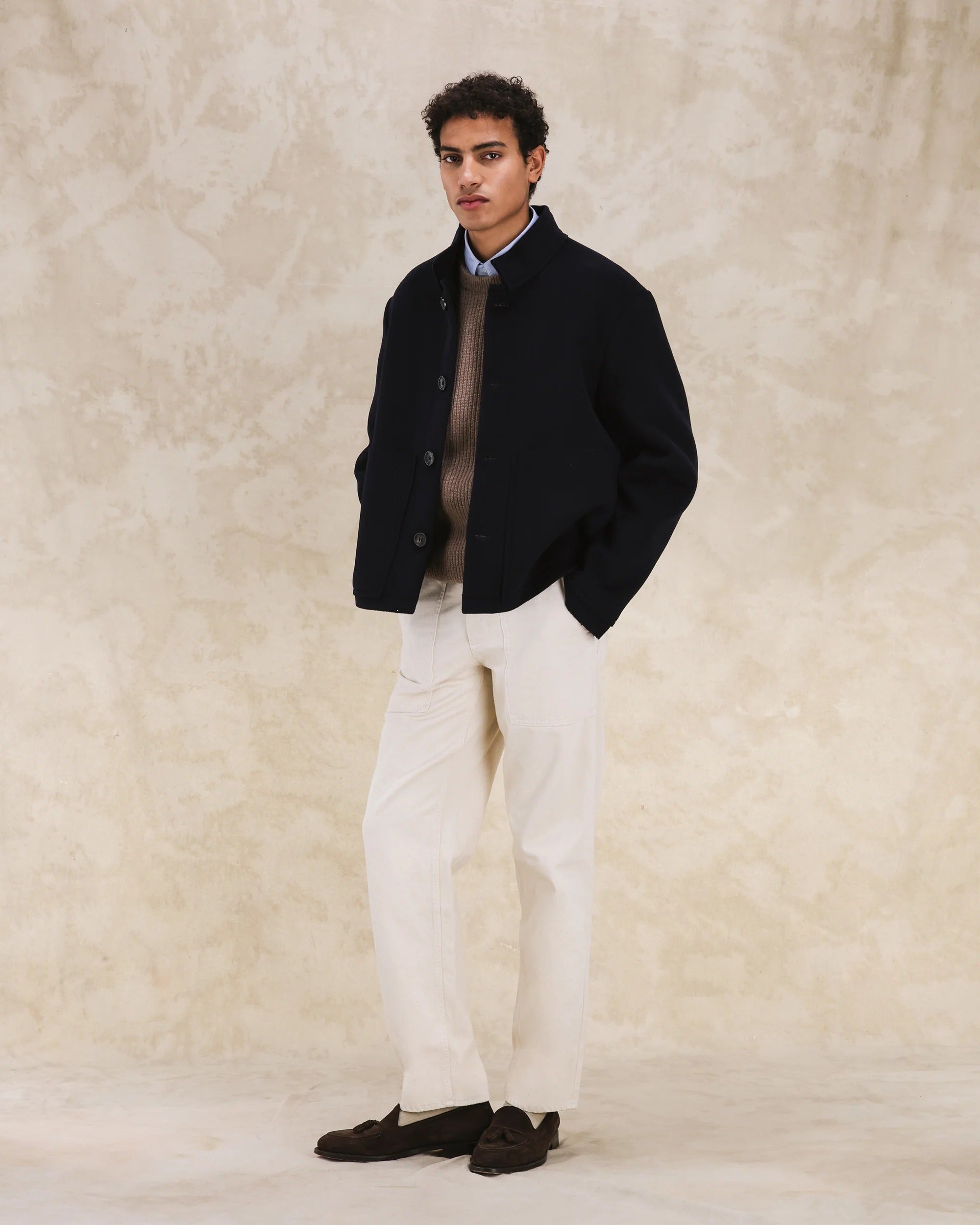 Fortela Miller Short Wool Jacket - Navy