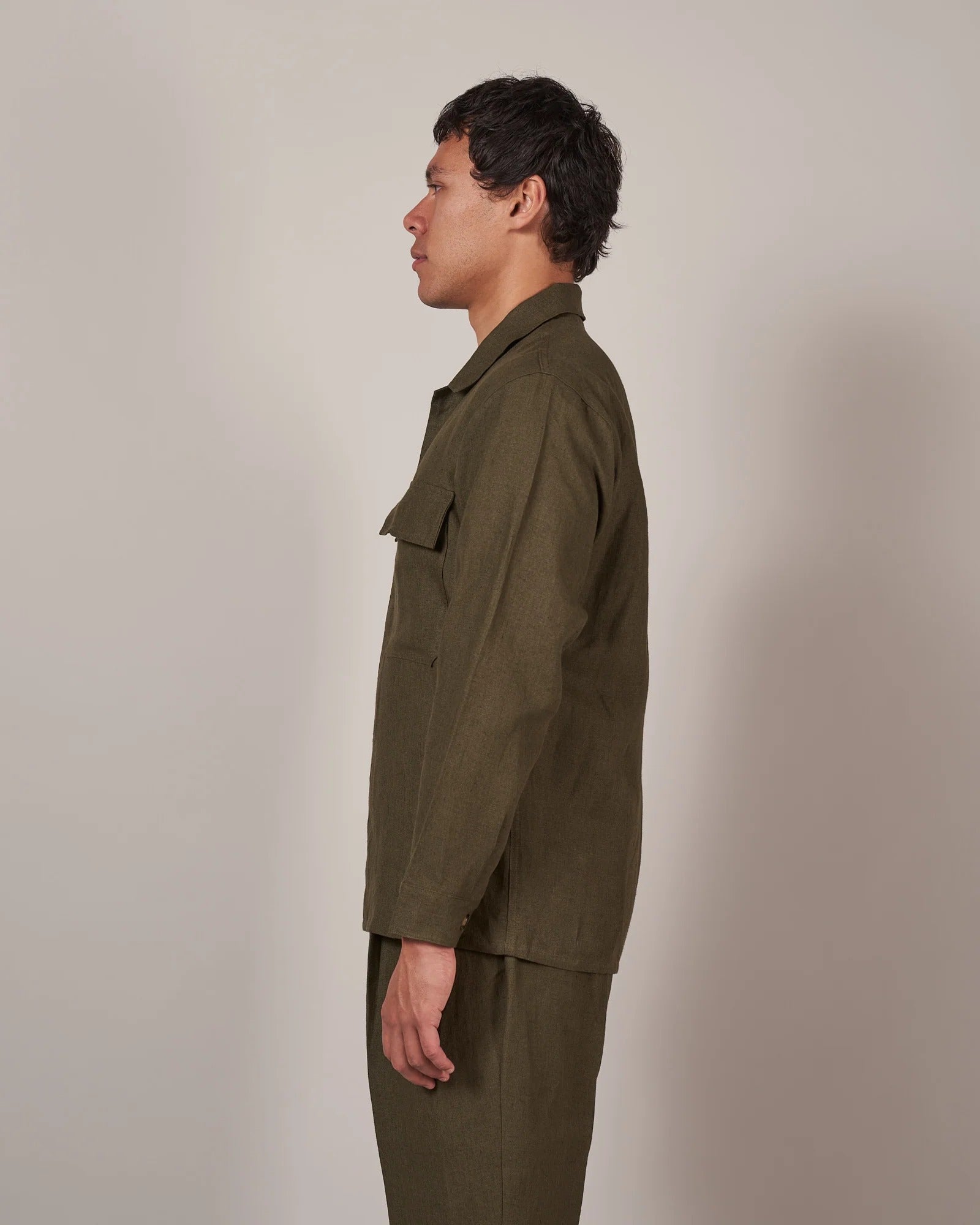 Informale Work Shirt - Khaki Linen