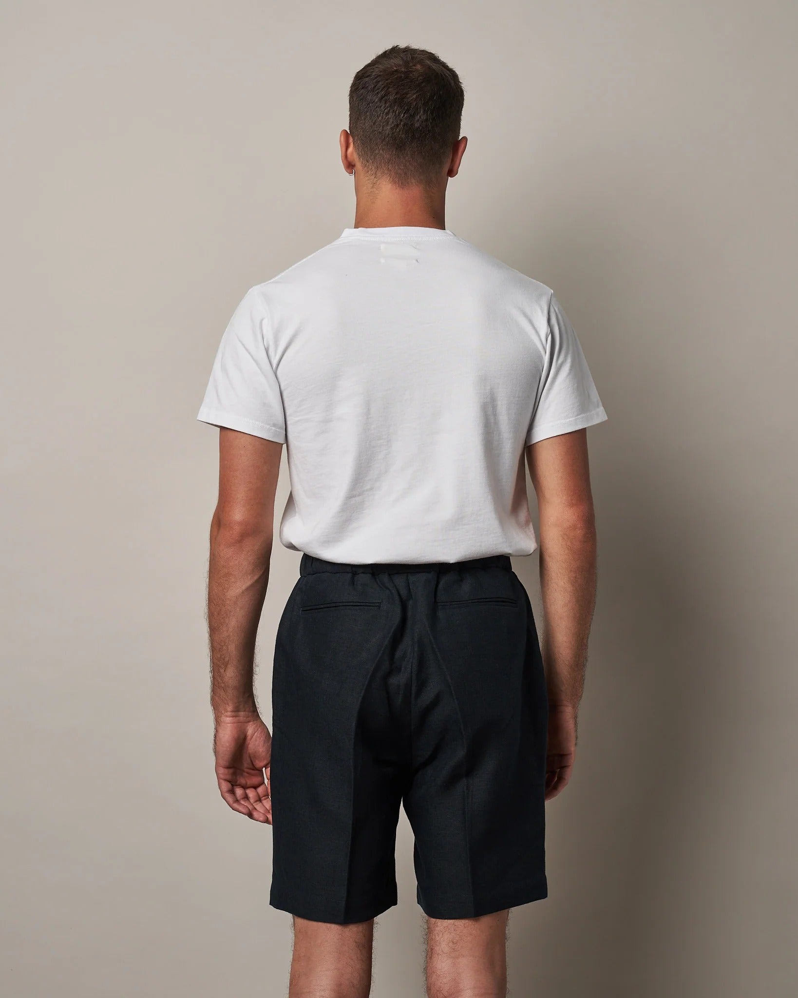 Informale Linen Drawstring Shorts - Navy