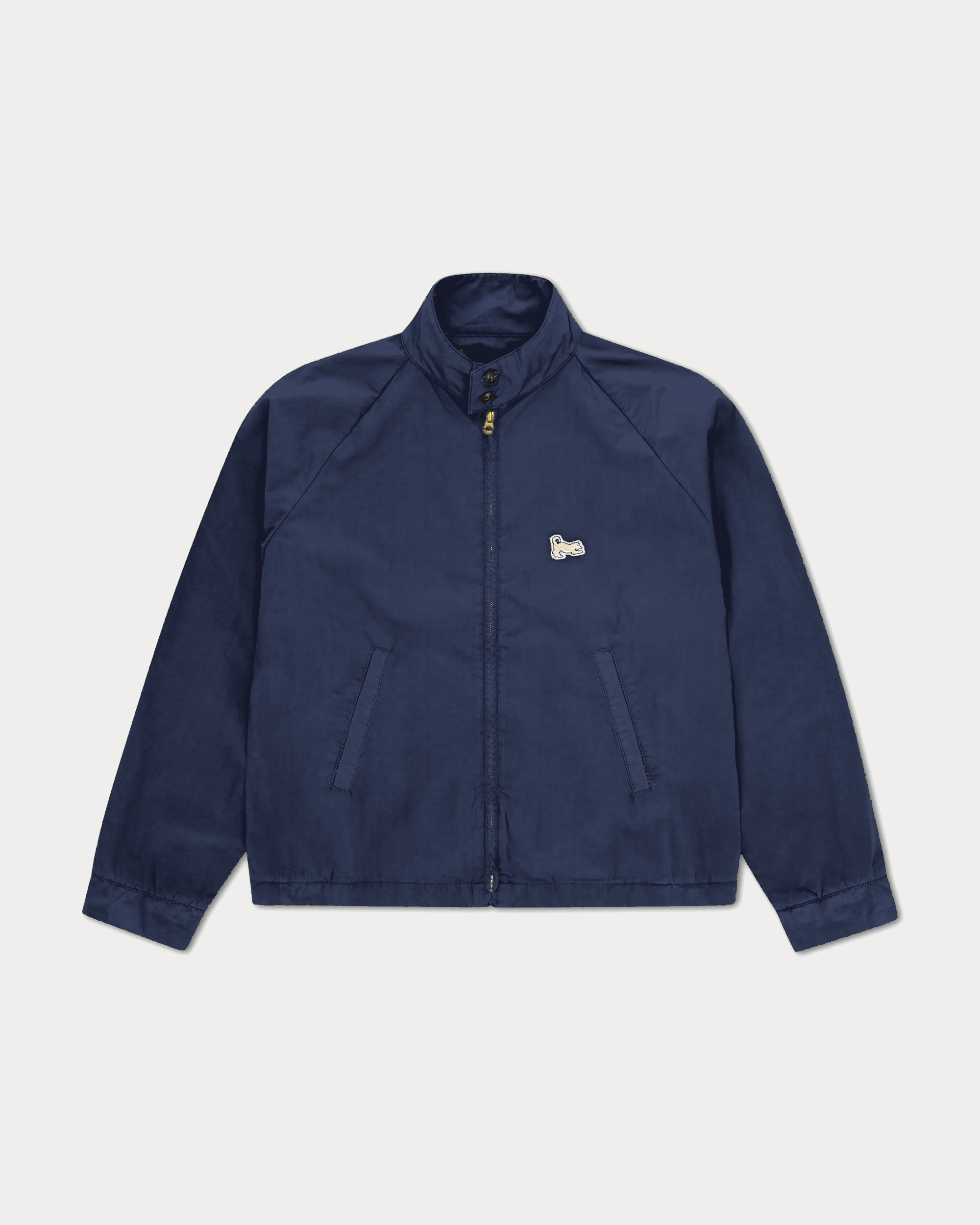 Fortela Cotton Popeline Zip-Up Jacket - Blue