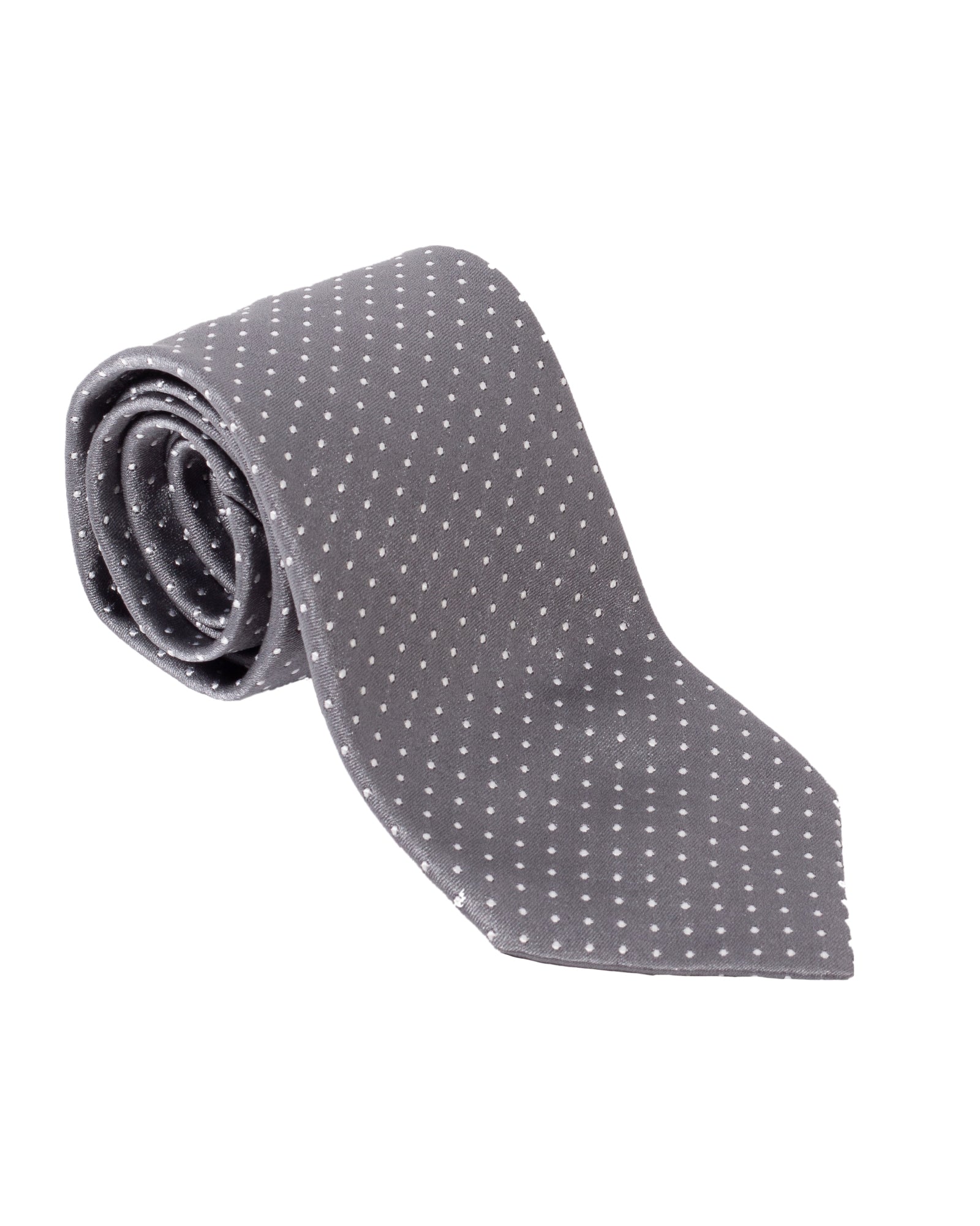 Fumagalli Polka Dot Tie - Silver Grey