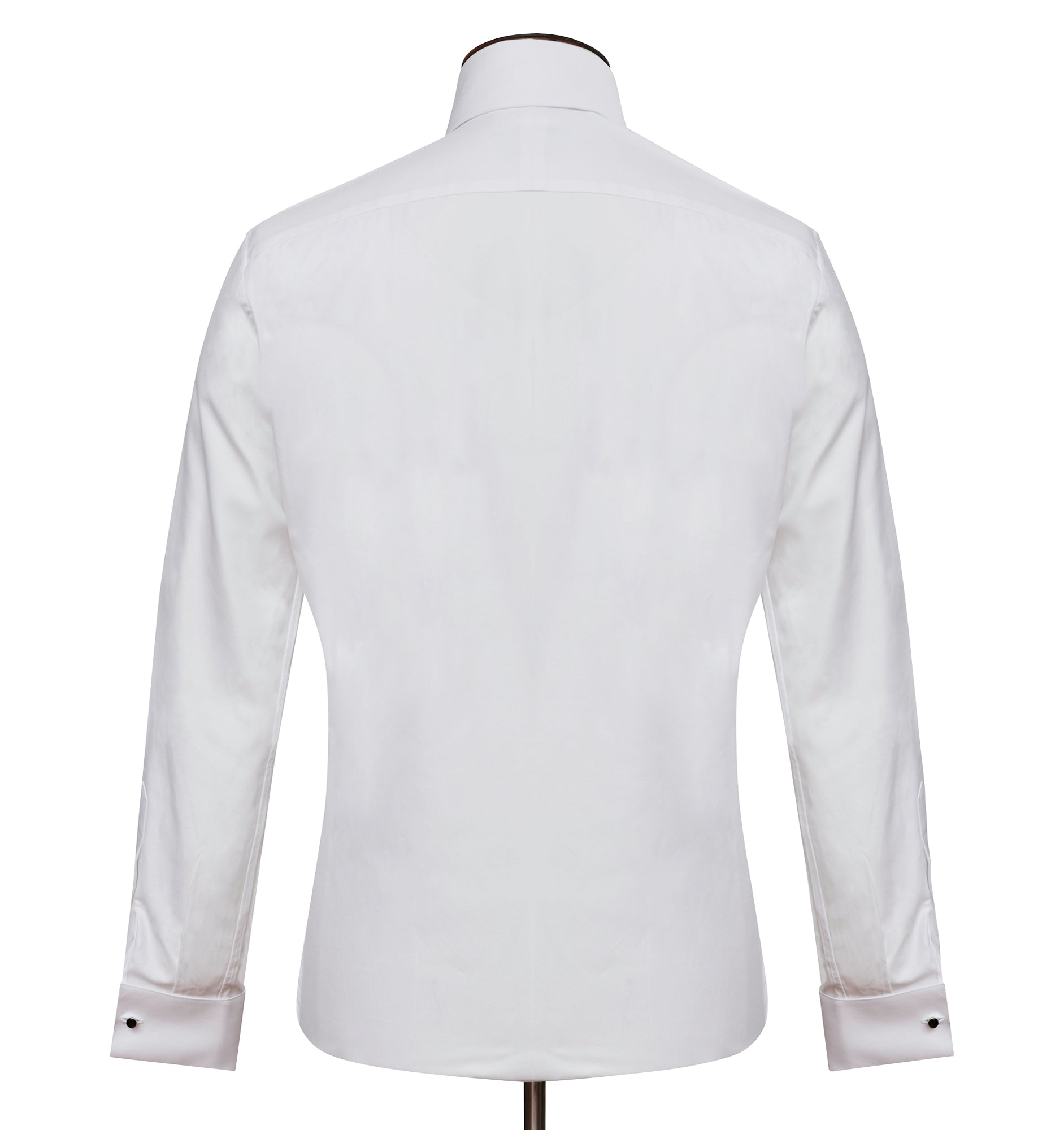 White Tuxedo Dinner Shirt with Black Stud Front