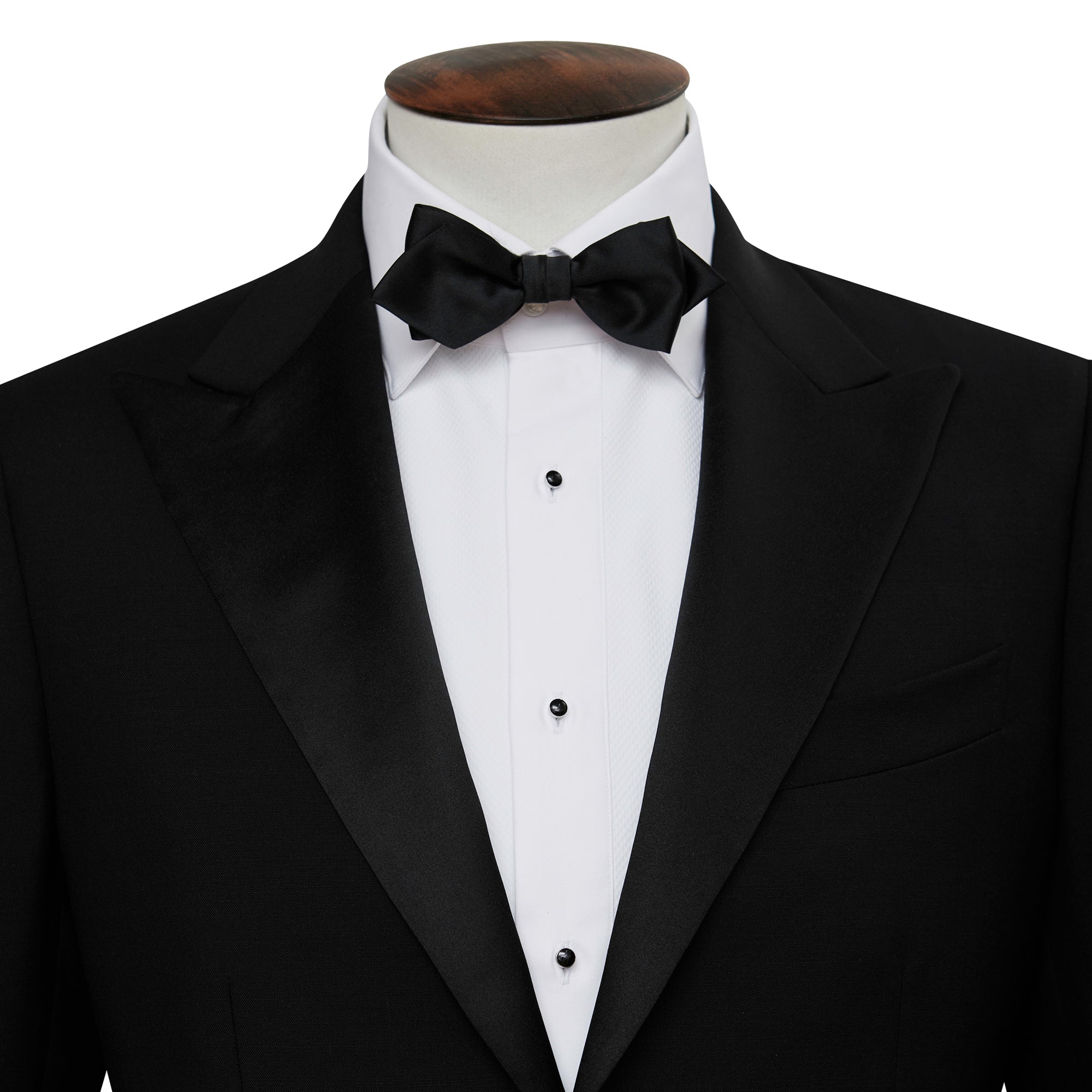 White Tuxedo Dinner Shirt with Black Stud Front