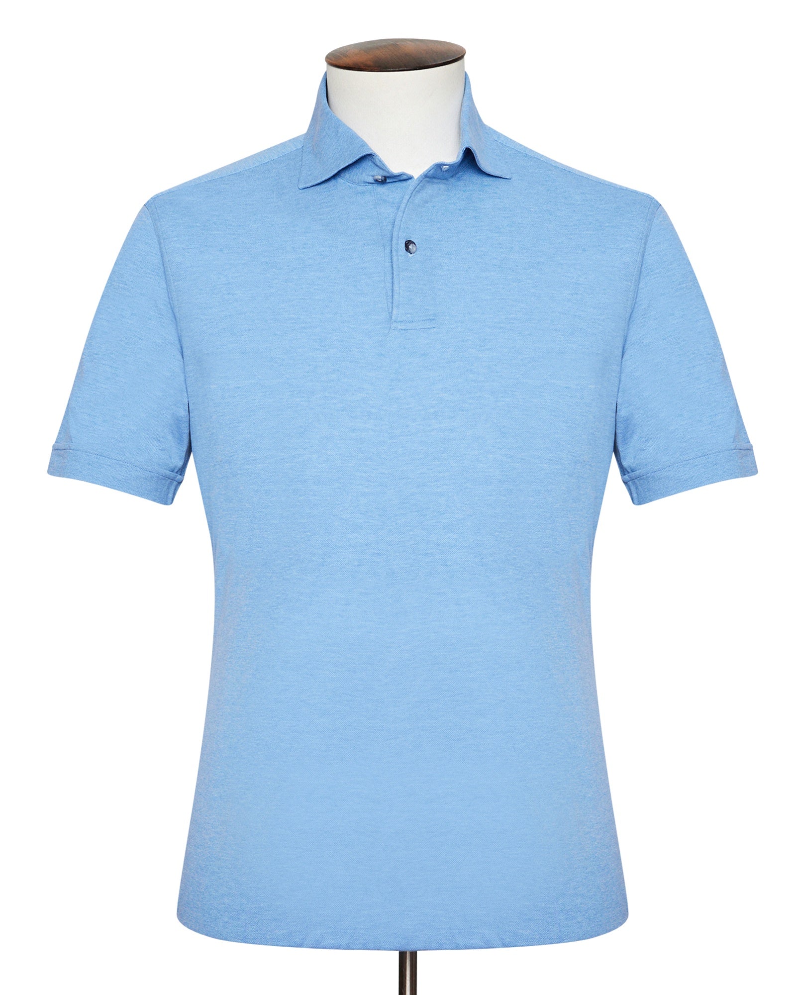 Blue Melange Cutaway Collar Polo Shirt - LUCKY LAST