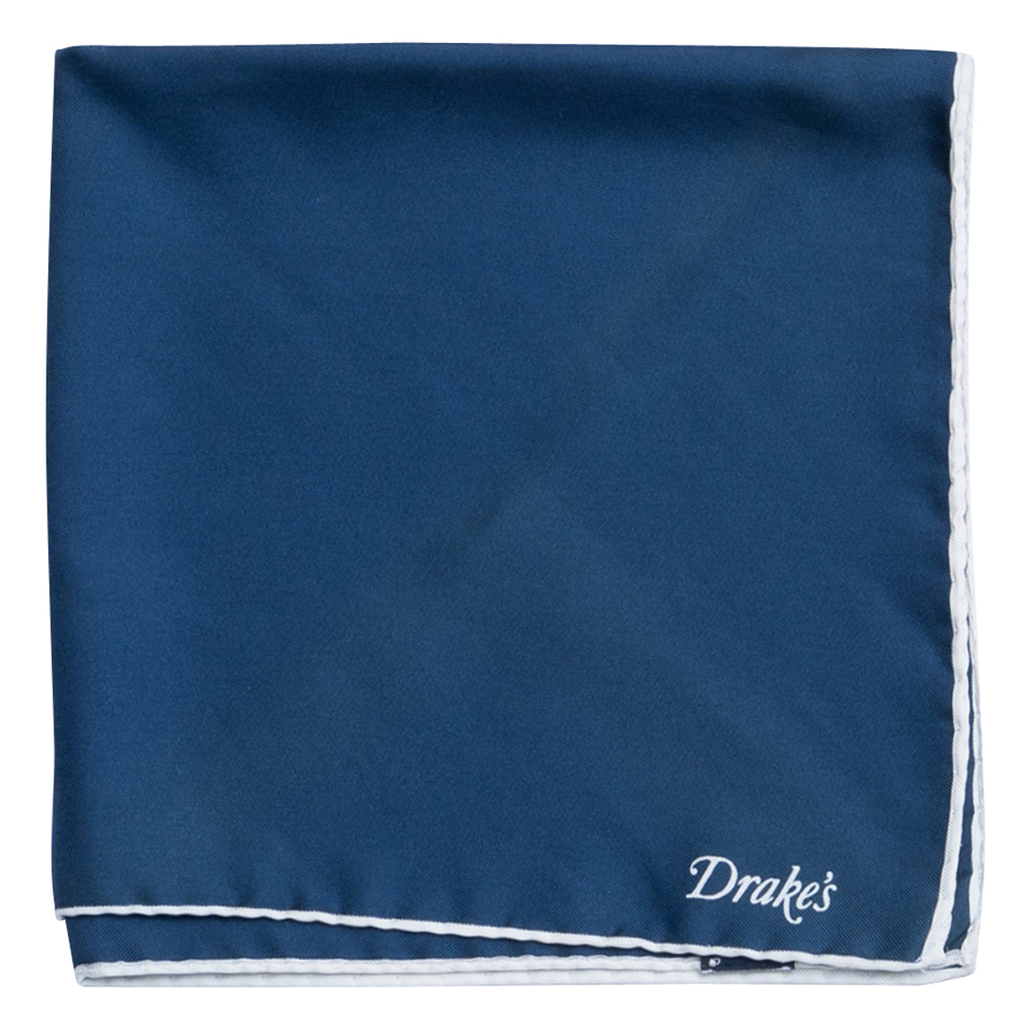 Drakes  Silk Navy Shoestring Pochette - LUCKY LAST