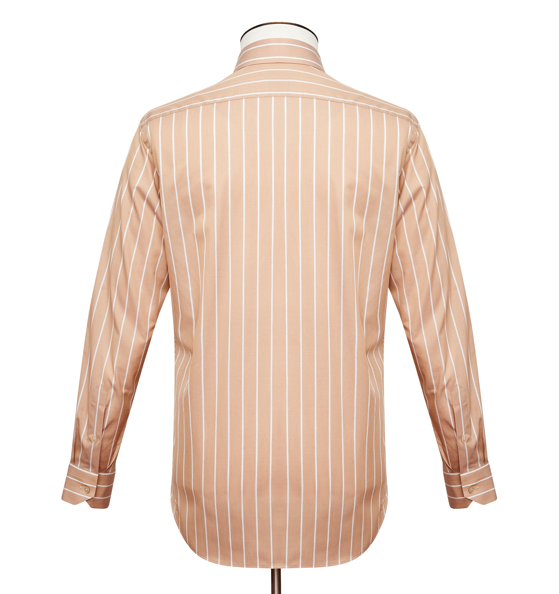 Wide Pinstripe Point Collar Shirt - Ecru