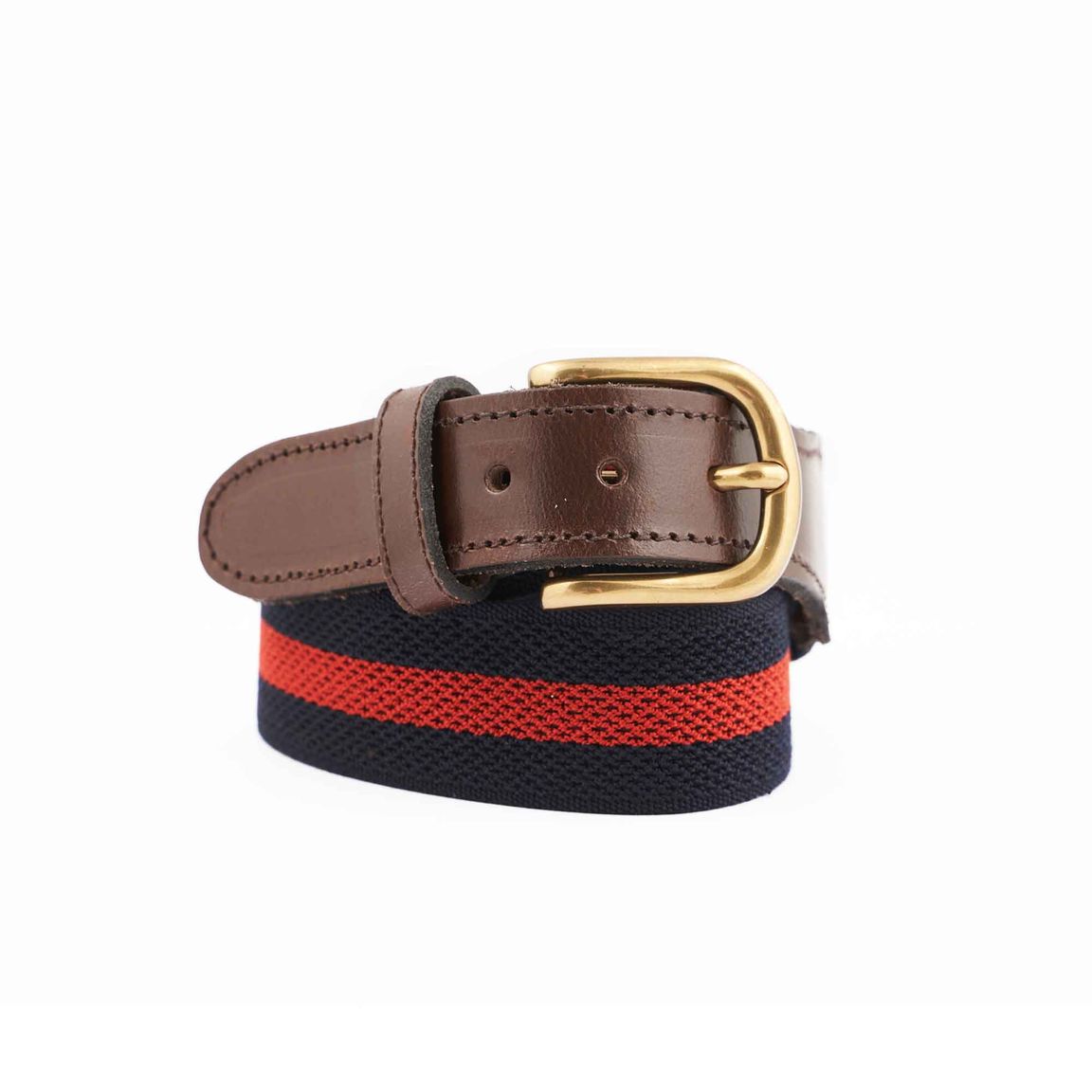 Canvas Webbing Belt - Navy & Red Stripe LUCKY LAST