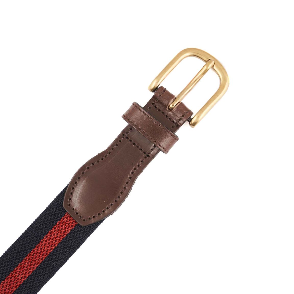 Canvas Webbing Belt - Navy & Red Stripe LUCKY LAST