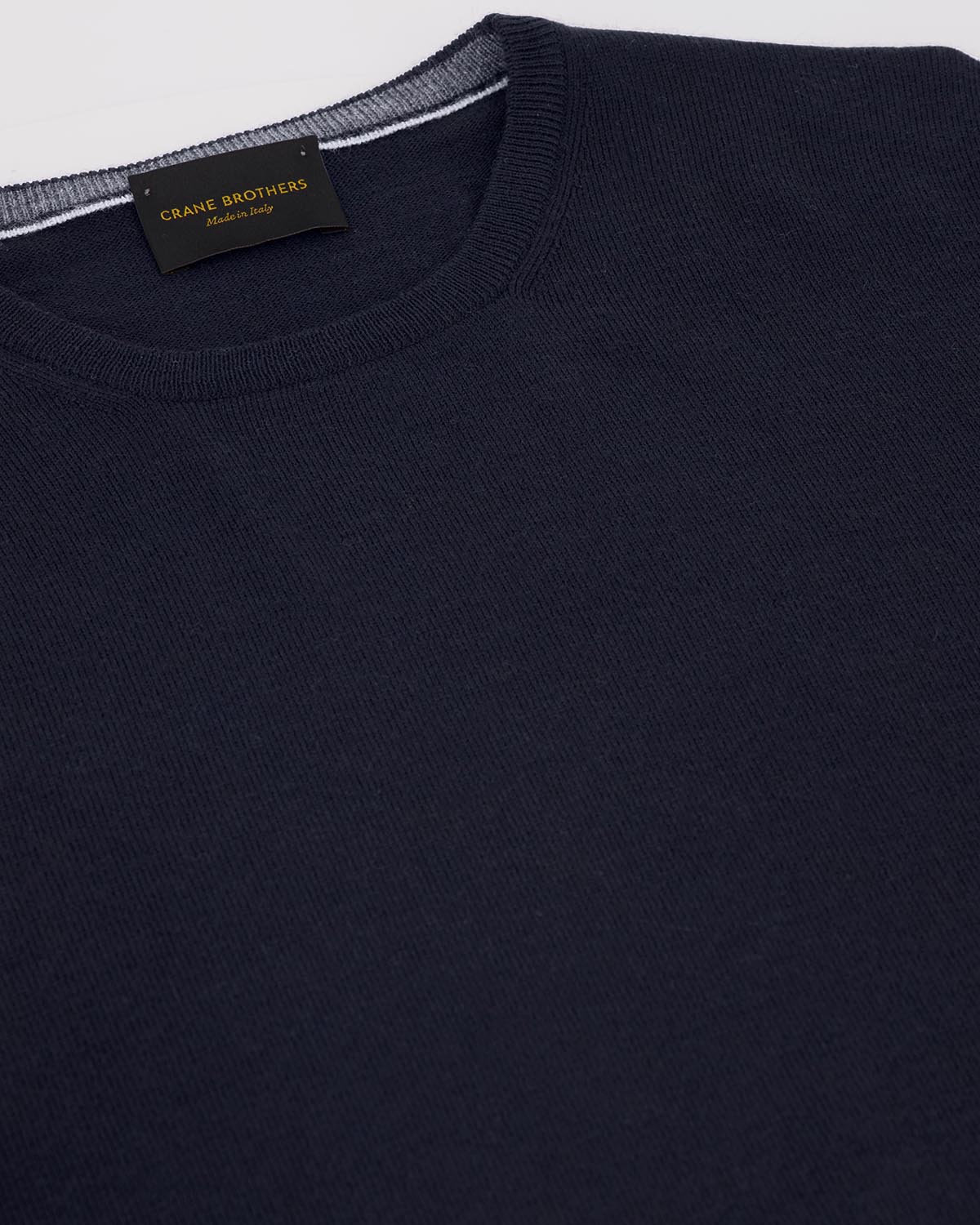 Navy Merino Wool Crew Neck Sweater