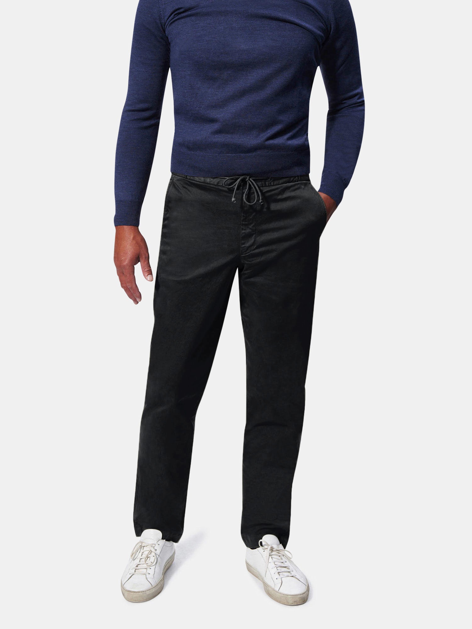 Grey Broken Twill Drawstring Trouser - LUCKY LAST