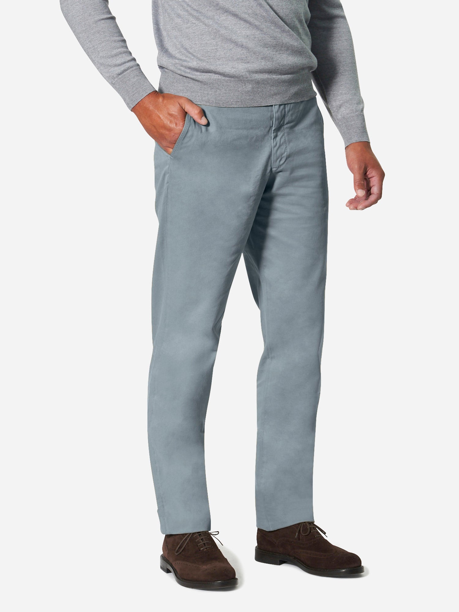Slate Blue Broken Twill Chino - LUCKY LAST