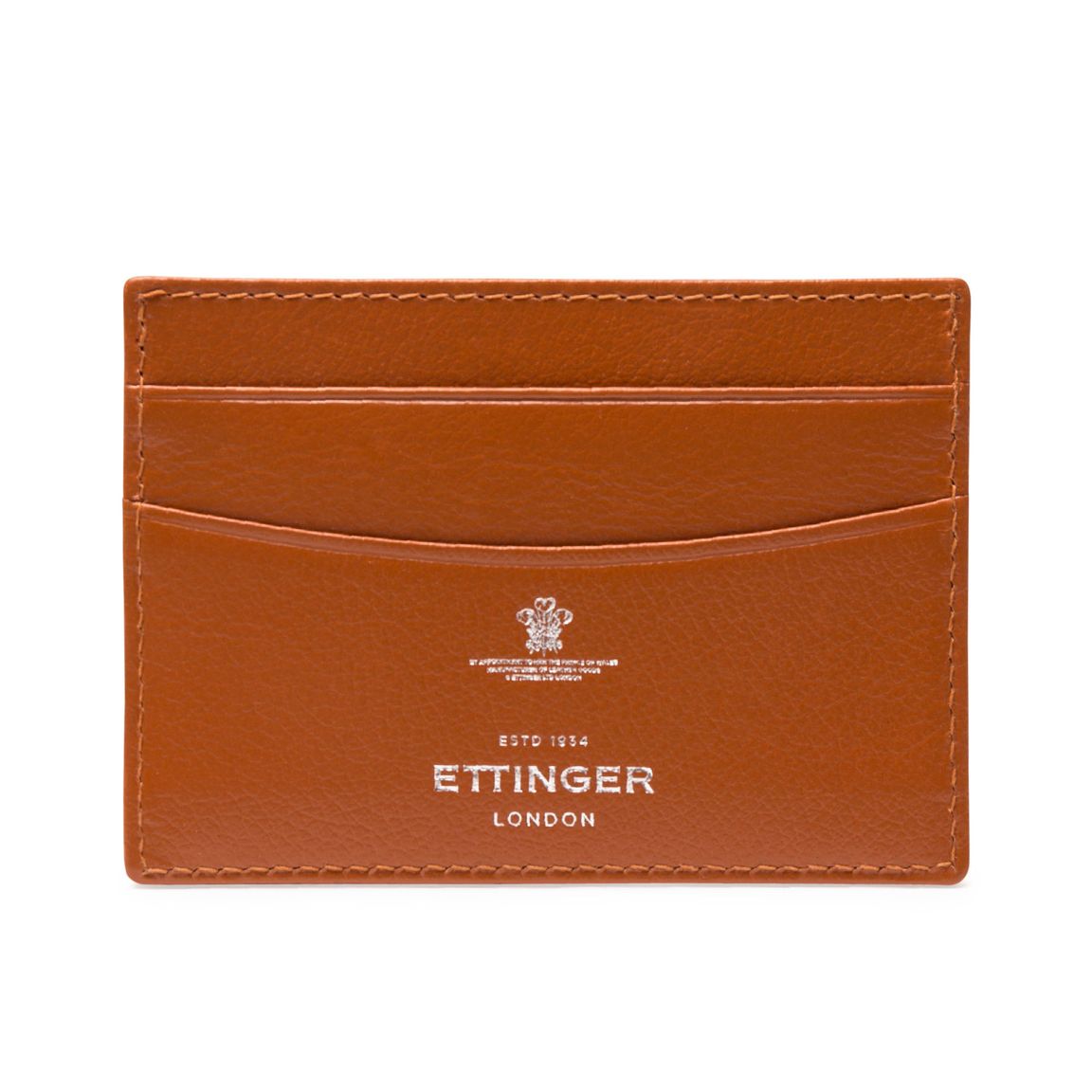Ettinger Capra Leather Flat Credit Card Case - Tan
