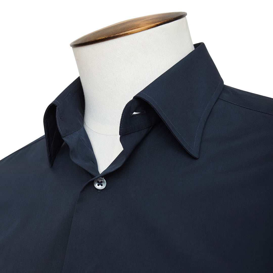 Poplin Spread Collar Shirt - Navy