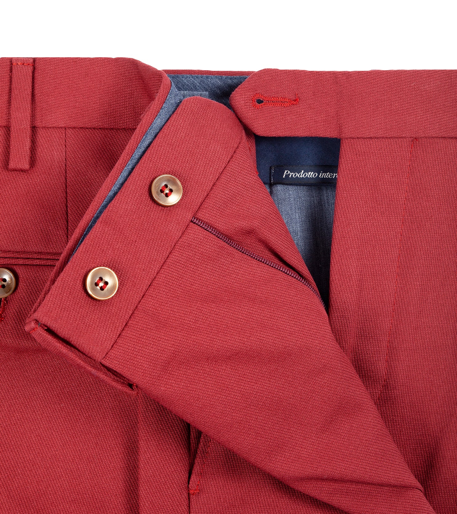 Red Cotton Cavalry Twill Utility Shorts - LUCKY LAST