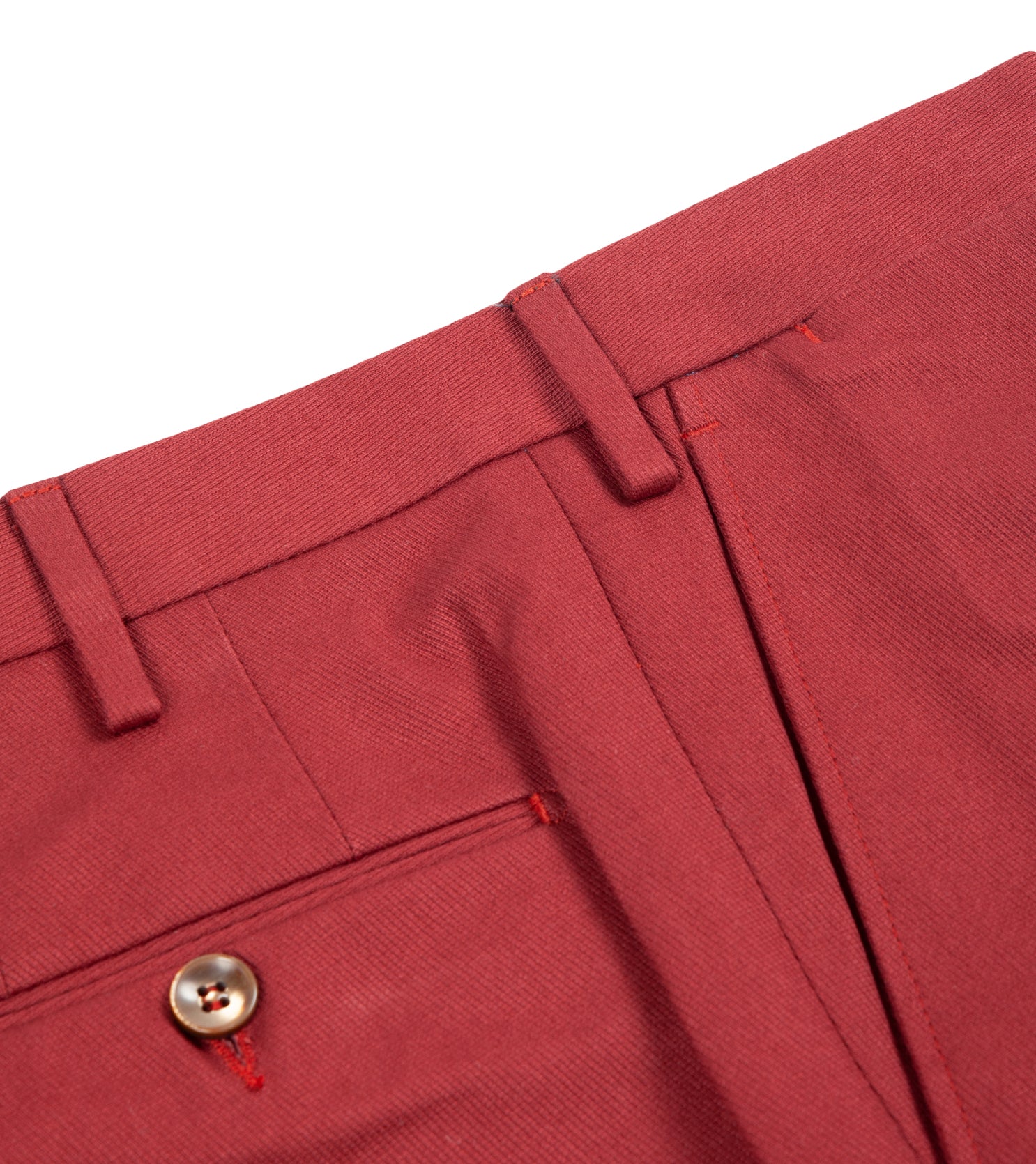 Red Cotton Cavalry Twill Utility Shorts - LUCKY LAST