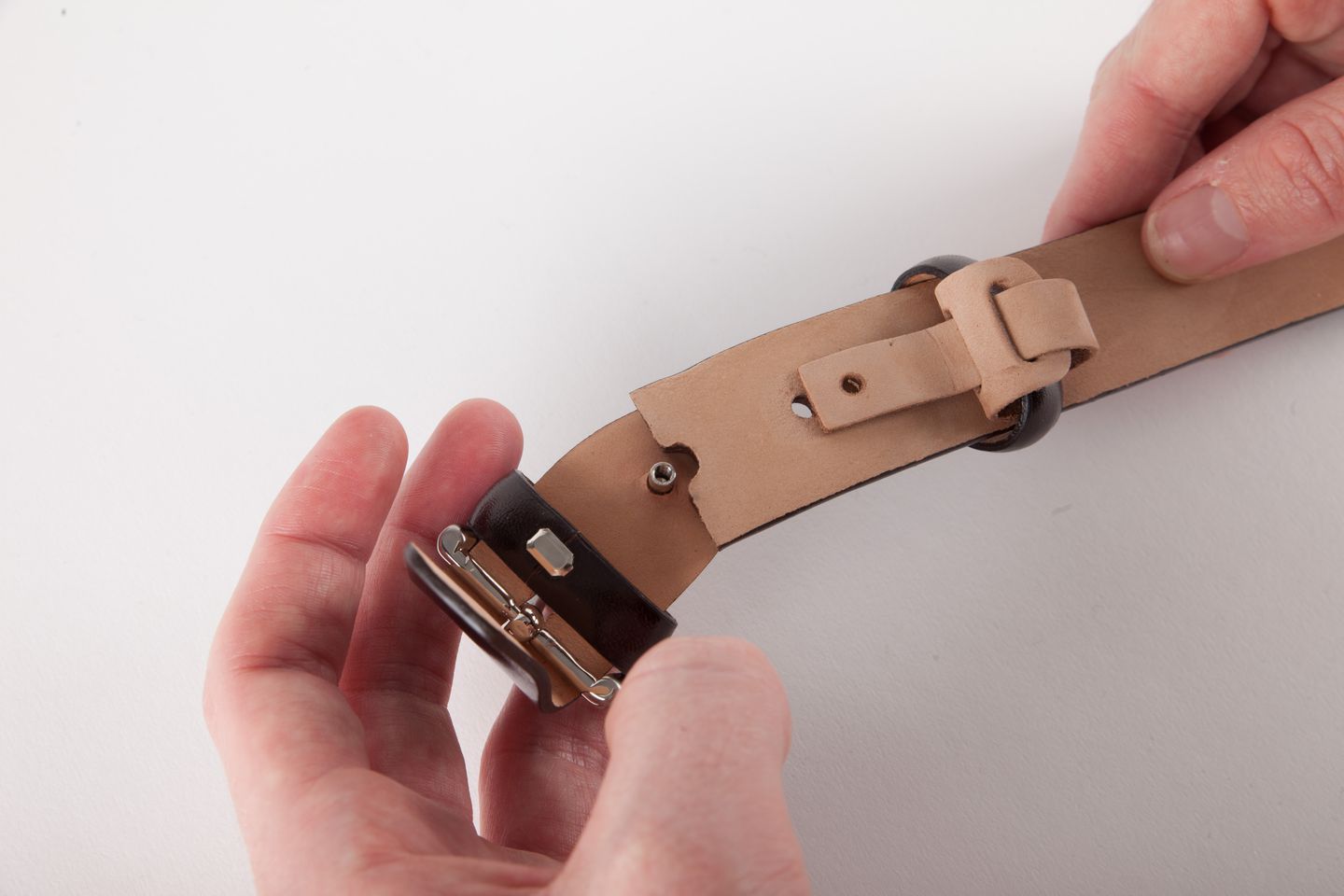 Polished Calf Leather Belt - Tan