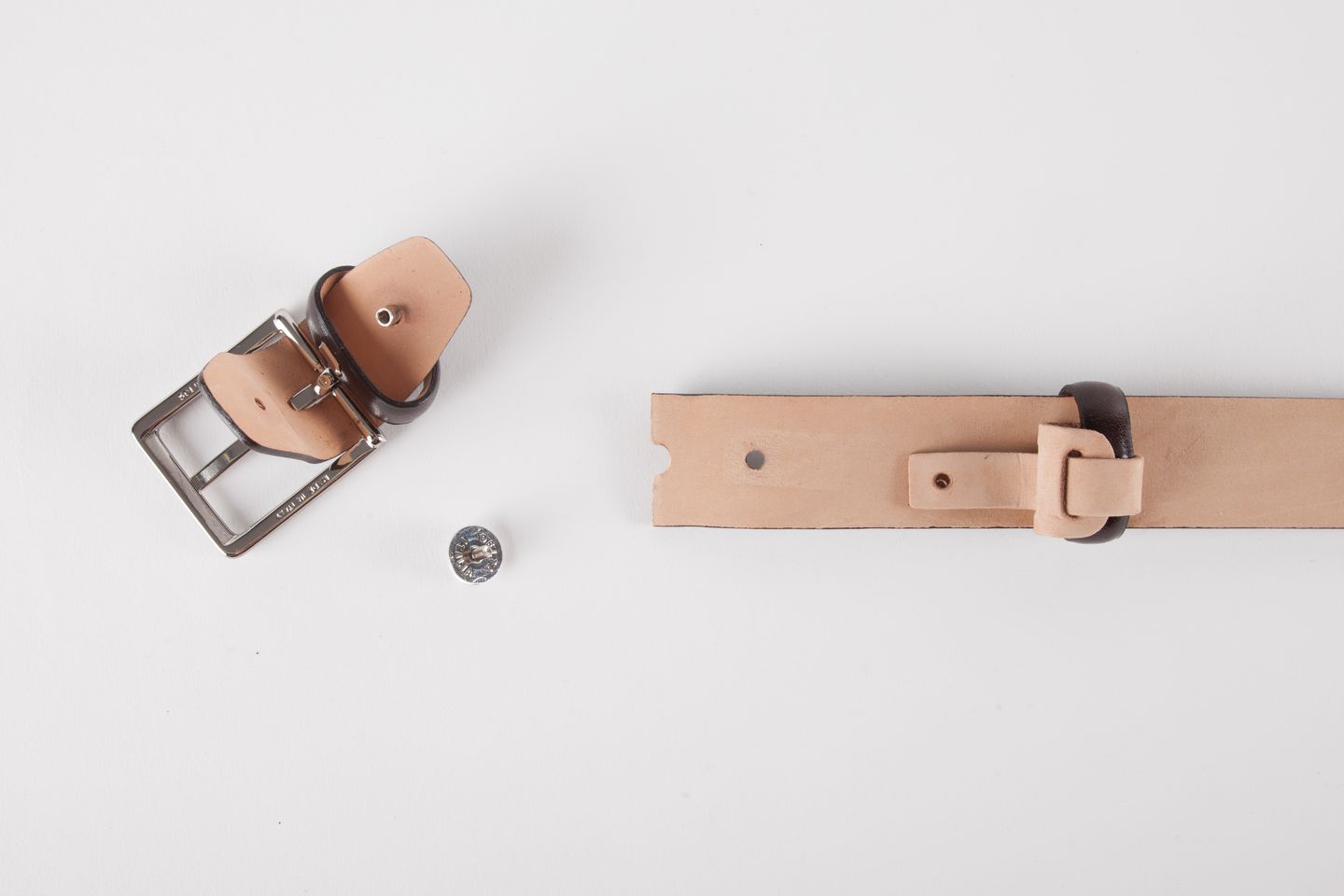 Polished Calf Leather Belt - Tan