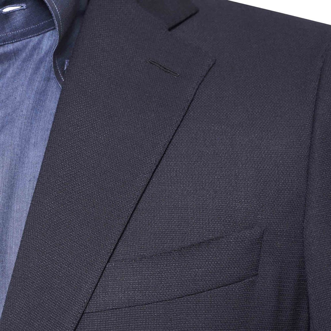 Indigo Navy Wool Stretch Two-Button Jacket - Lucky Last